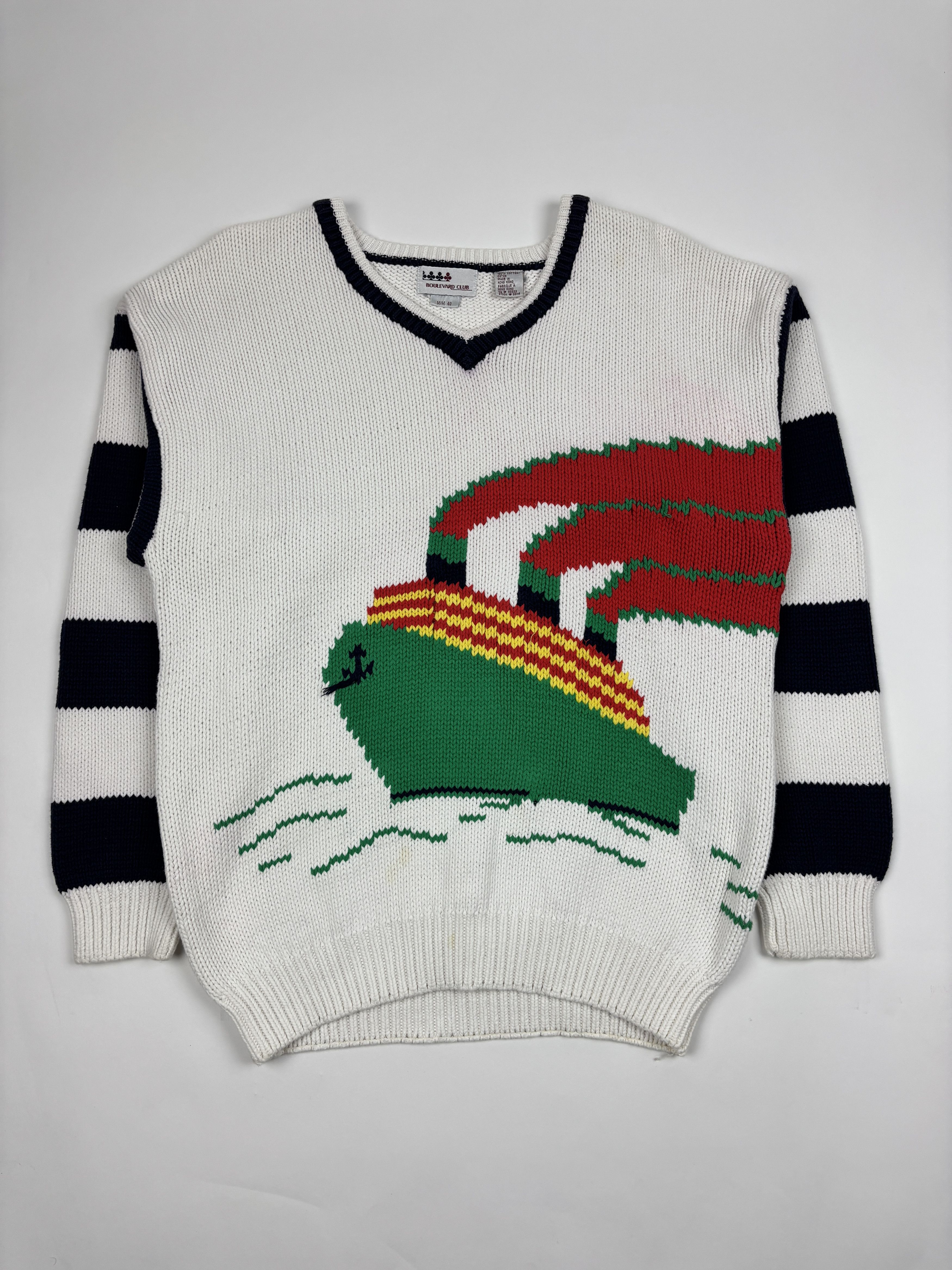 Vintage Vintage Sailboat Knit Sweater Size US M / EU 48-50 / 2 - 1 Thumbnail