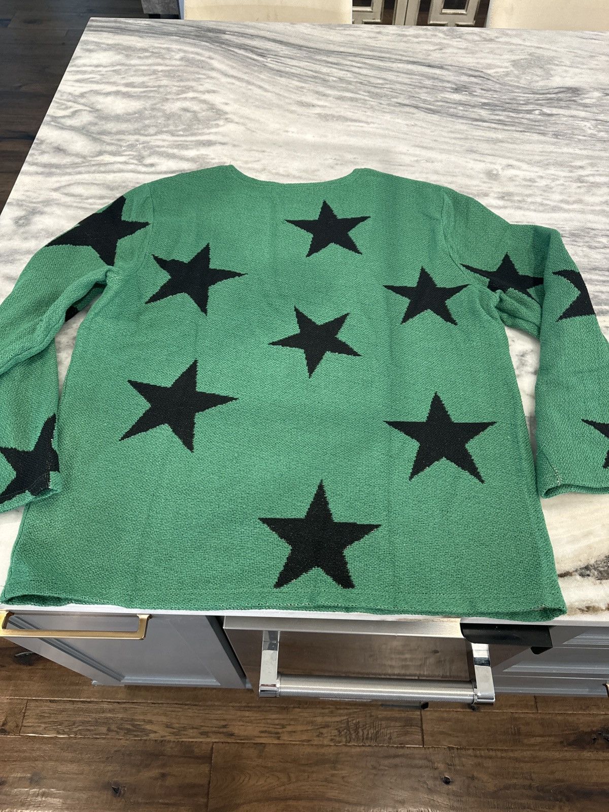 Vintage 4444 Green Star Knit Sweater Piece Size US XL / EU 56 / 4 - 2 Thumbnail