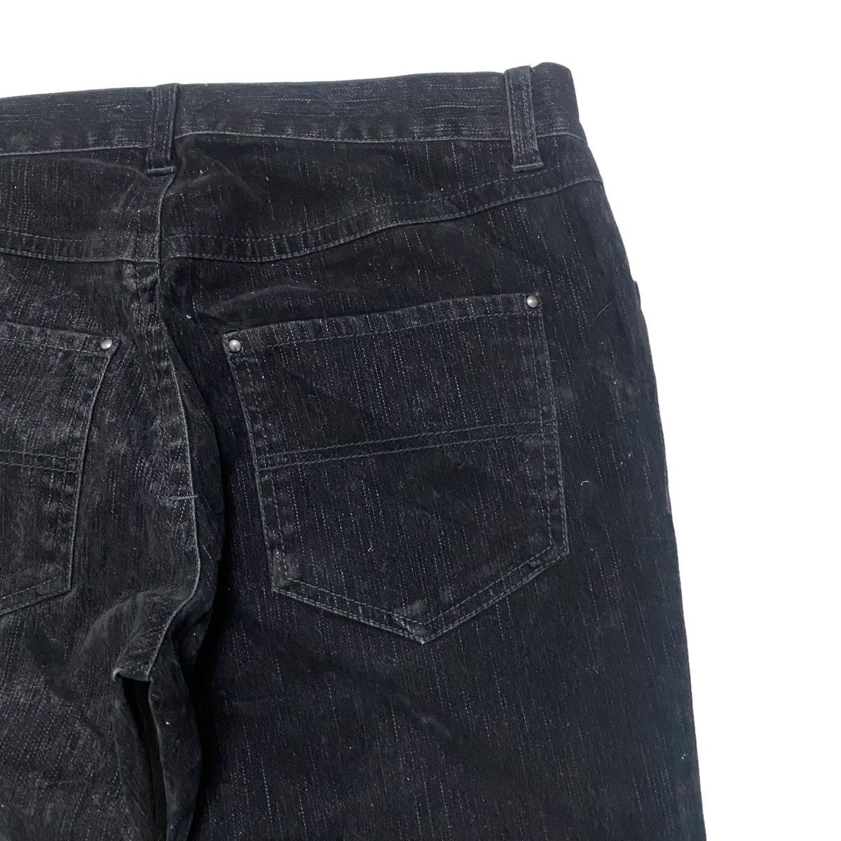 Katharine Hamnett London HAMNETT Black Velvet Cotton Flare Pants Size US 30 / EU 46 - 11 Thumbnail