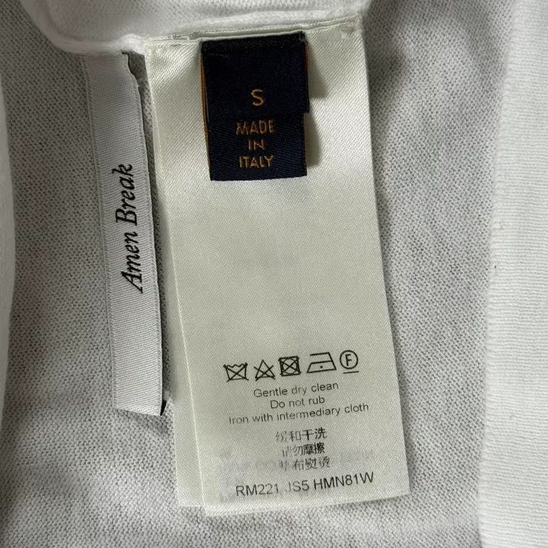 Louis Vuitton Louis Vuitton White and green slogan knit short sleeves Size US S / EU 44-46 / 1 - 4 Thumbnail