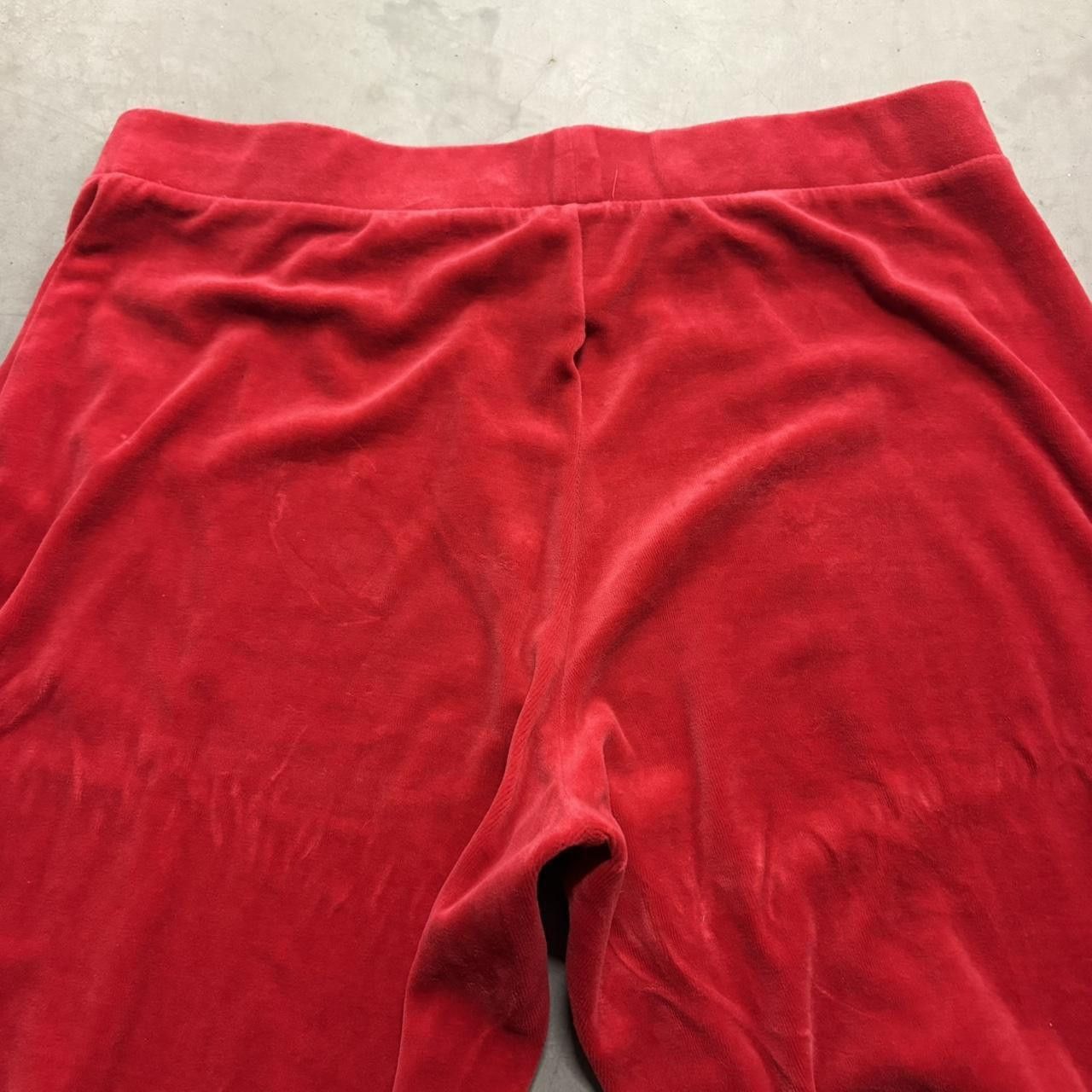 Vintage Crazy Vintage Y2K/2000s Super Baggy Wideleg Red Velour Velvet Sweatpants! Size US 36 / EU 52 - 6 Thumbnail