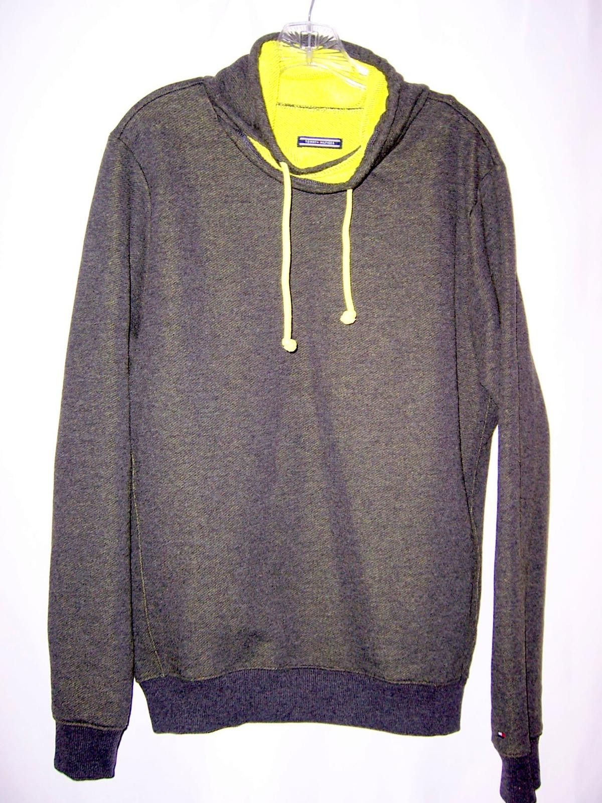 Tommy Hilfiger Tommy Hilfiger Funnel Neck Sweatshirt - Grey/Lime - Size L Size US L / EU 52-54 / 3 - 3 Thumbnail