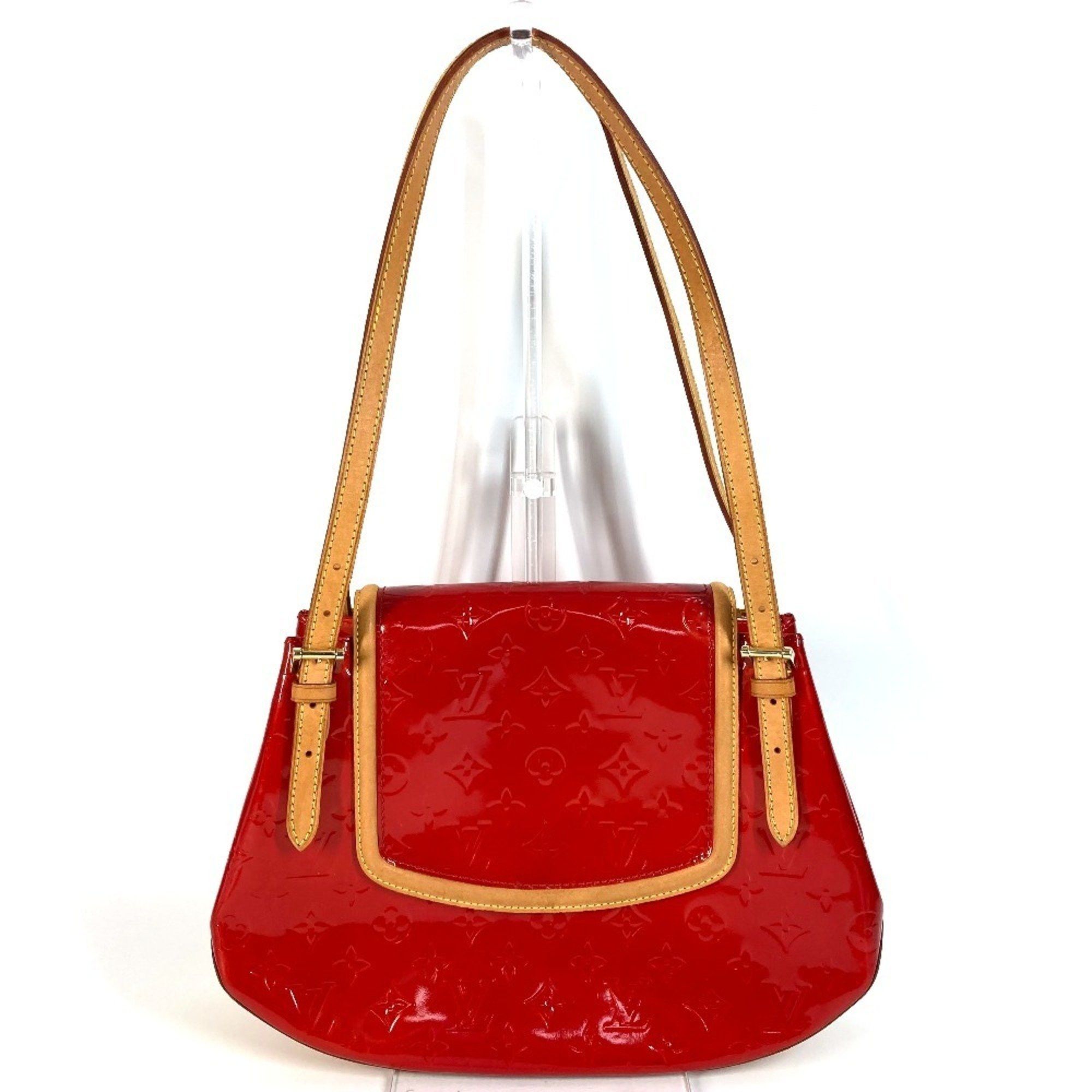 Louis Vuitton M91287 Monogram Vernis Skein Bay Gm Bag Flap Shoulder Women's Rouge Red
