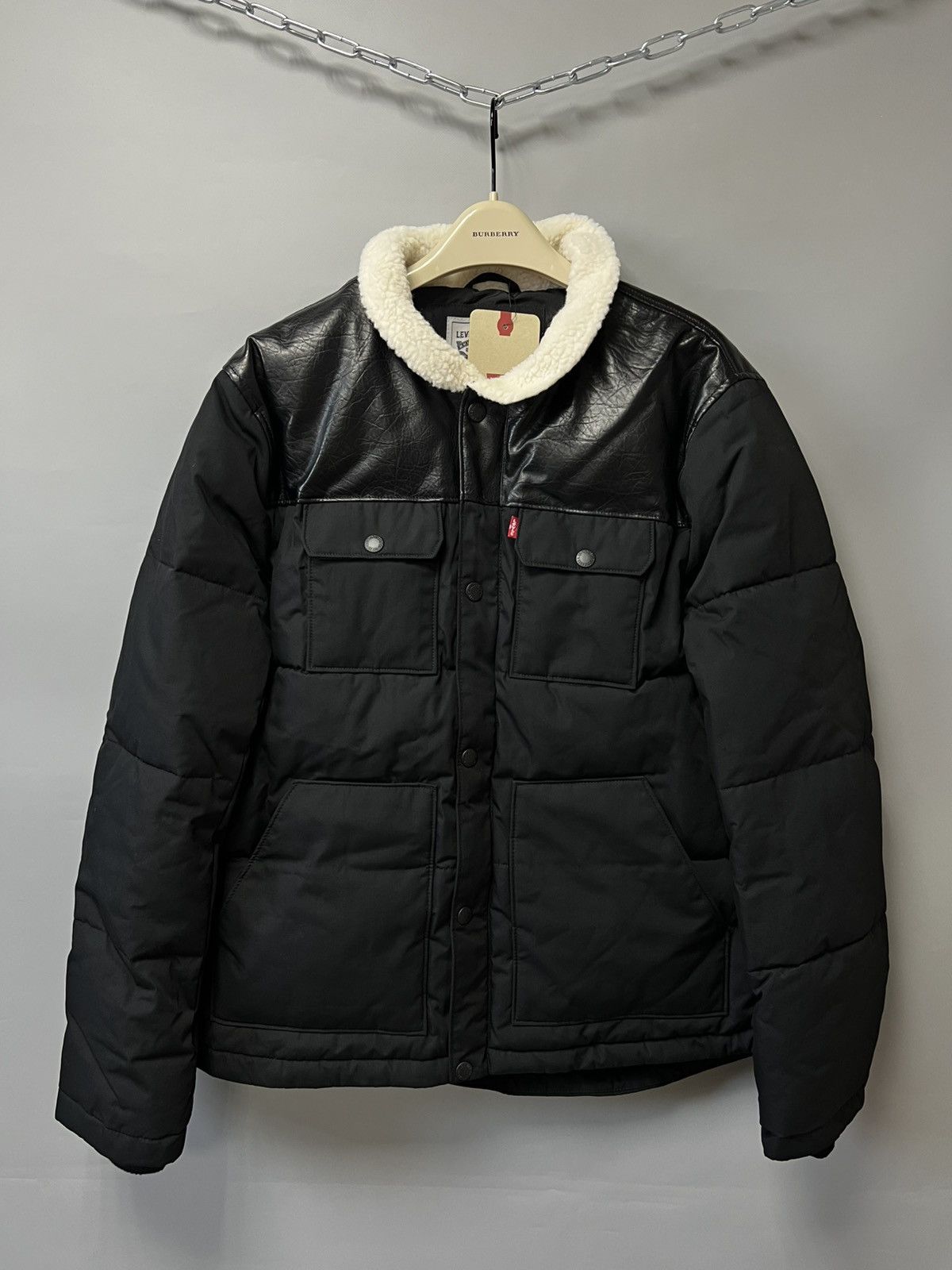 Levi's Men's Quilted Woodsman Puffer Jacket Black NEW NWT
