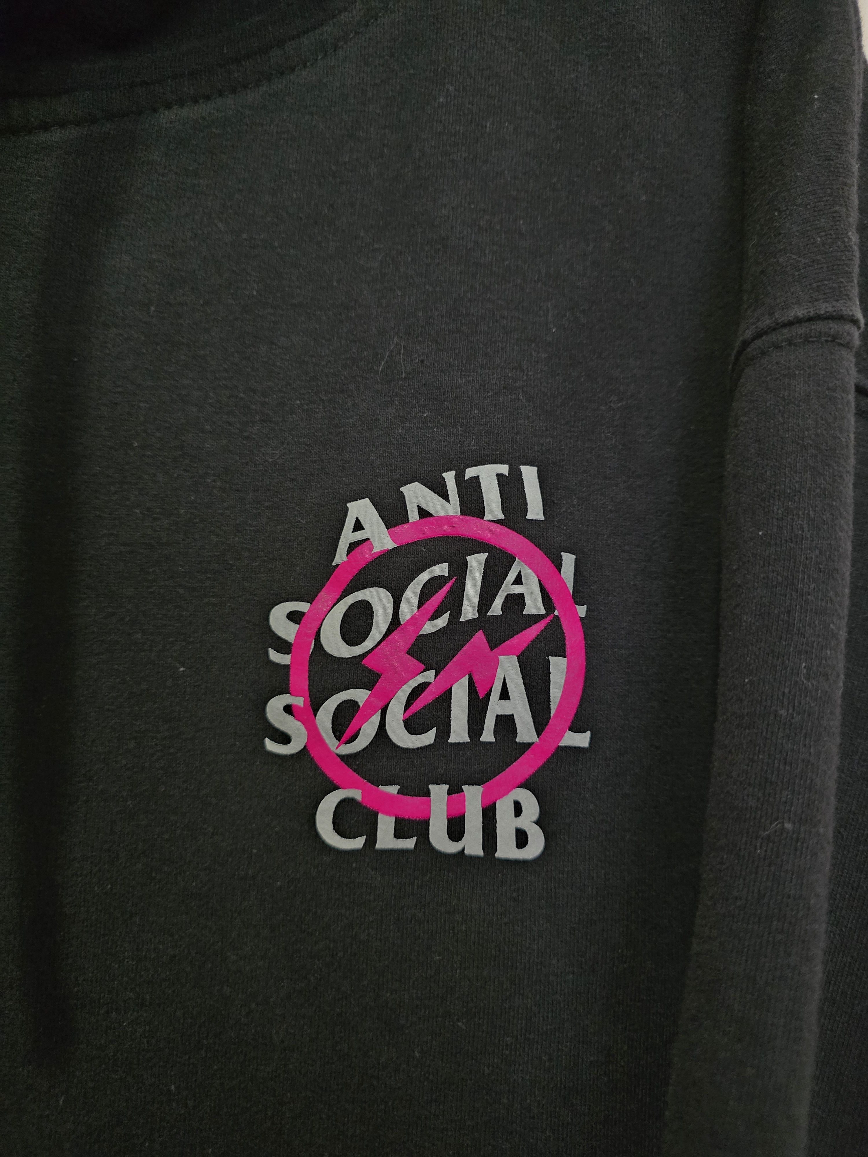 Anti Social Social Club × Fragment Design ASSC Pink Fragment Black Hoodie Size US XL / EU 56 / 4 - 4 Thumbnail