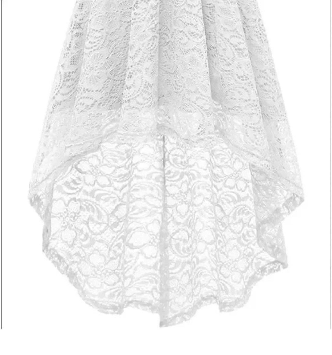 Other Elegant Off the shoulder hi-low white lace dress (size s) Size S / US 4 / IT 40 - 7 Thumbnail