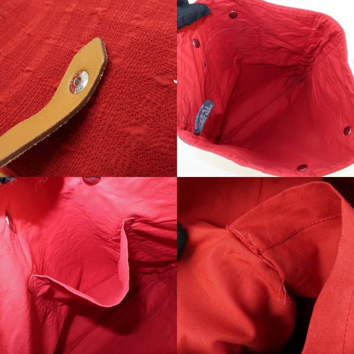 Hermes Hermes Amedaba GM Canvas Tote Red Size ONE SIZE - 6 Thumbnail