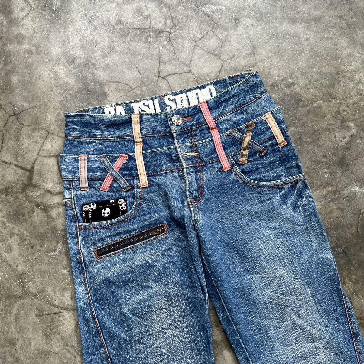 Hysteric Glamour 2000s Ba-Tsu Studio Vkei Style Double Waist Faded Jeans Size US 28 / EU 44 - 3 Thumbnail