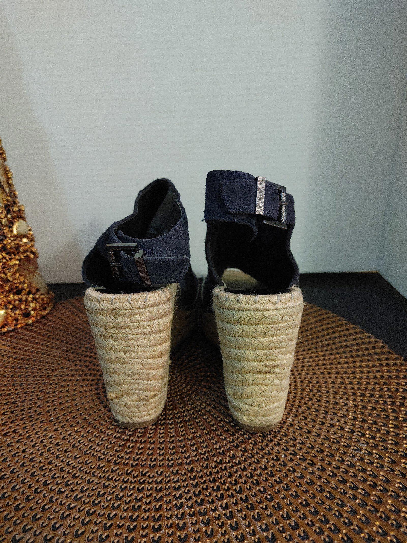Designer Kenneth Cole Olivia Blue Suede Espadrille Wedges Size 8M Size US 8 / IT 38 - 4 Thumbnail