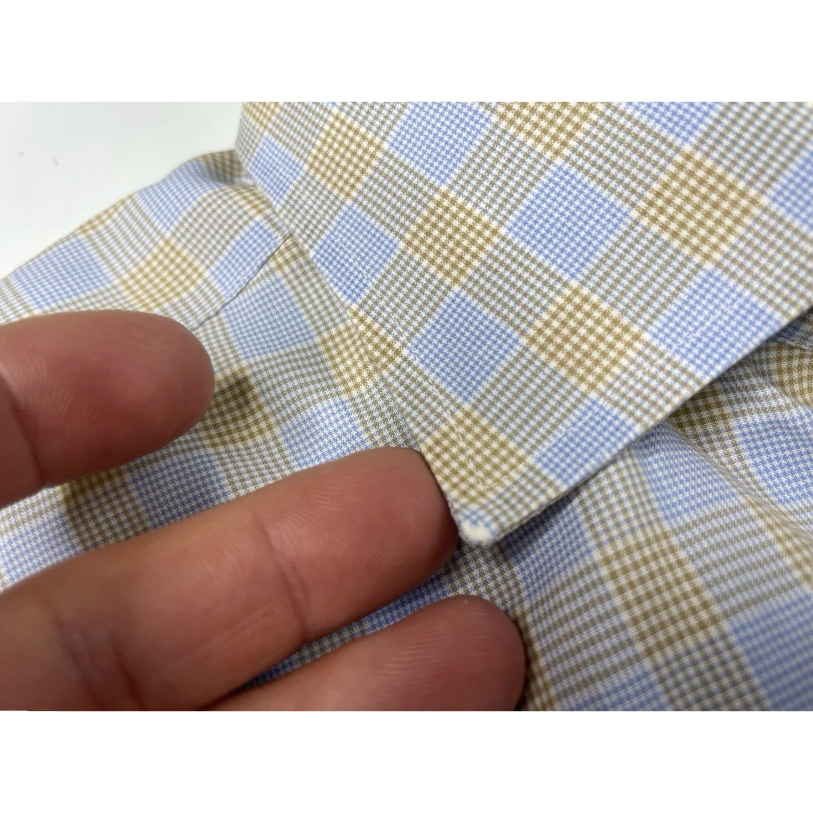 Sid Mashburn Sid Mashburn Dress Shirt Mens 16 35 Blue Yellow Plaid Checks Long Sleeve Cotton Regular Spread Collar Mens Size 42R - 7 Thumbnail