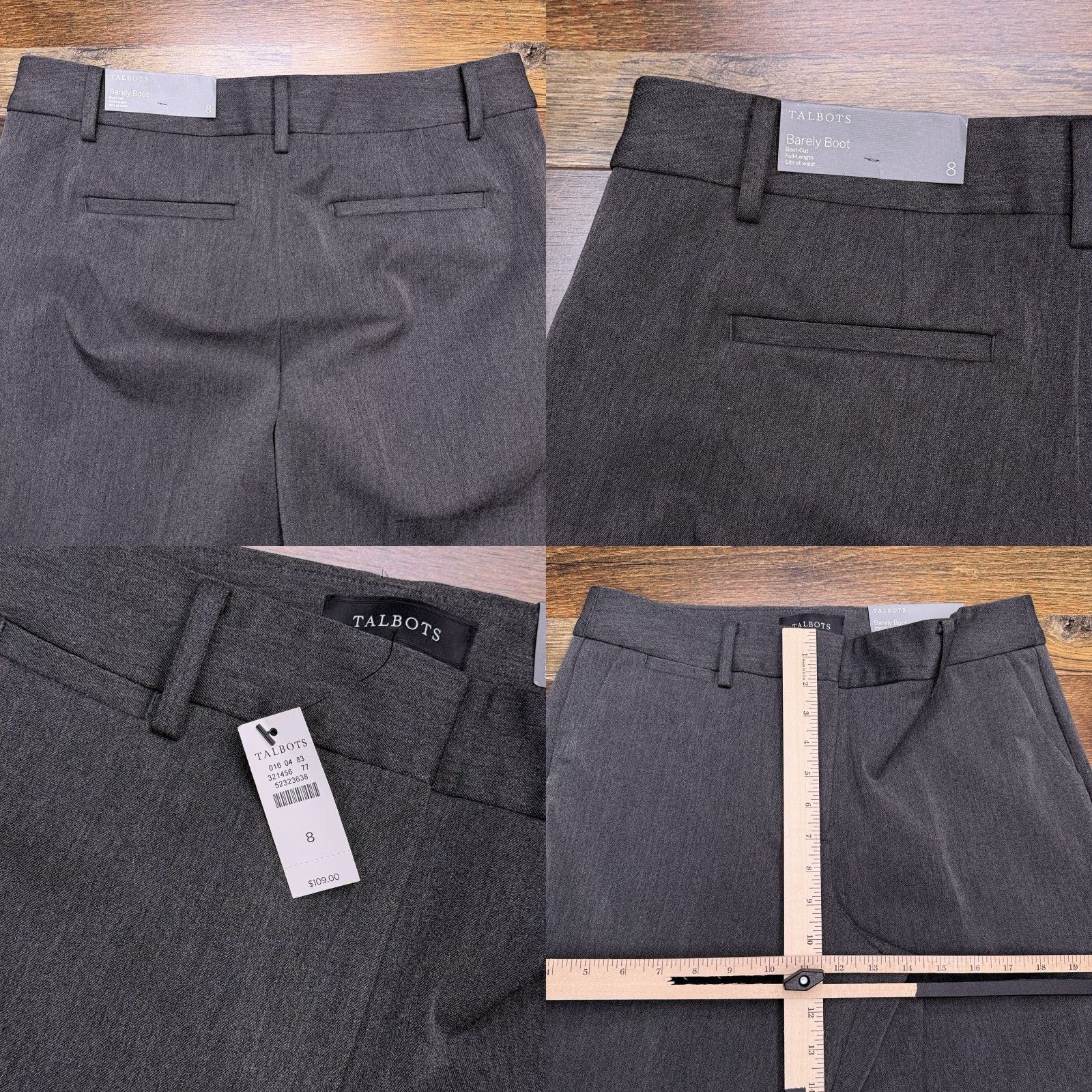 Talbots Talbots Barely Boot Pants Womens 8 Charcoal Heather Gray Full Length New Size 30" / US 8 / IT 44 - 8 Thumbnail