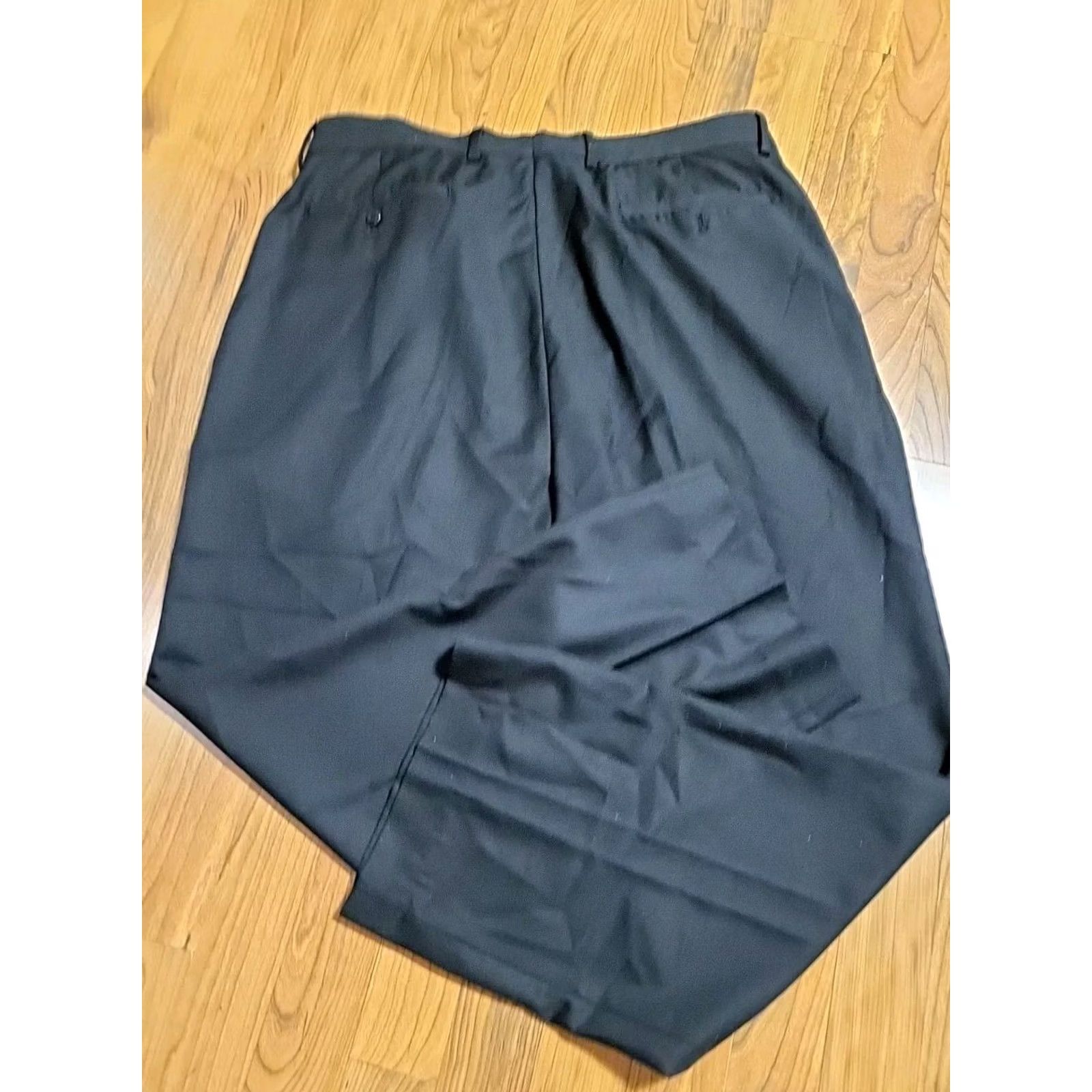 Vintage Louis Raphael Dress Pants Flat Front Black 38 x 30 Poly Blend Mens Regular Tailored Front Size US 38 / EU 54 - 5 Thumbnail