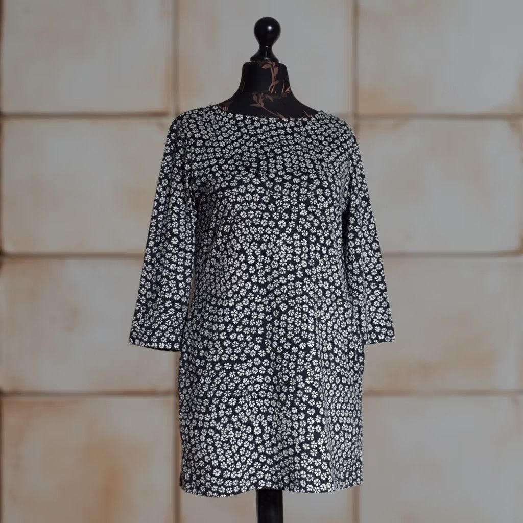 Marimekko Marimekko Shirt Dress Floral 3/4 Sleeve XS Black White Pocket Womens Size XS / US 0-2 / IT 36-38 - 1 Thumbnail