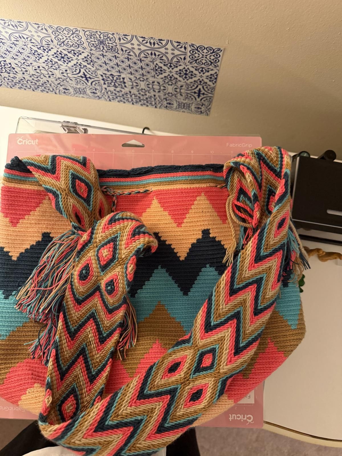 Other Large, multicolor , Wayuu style Colombian Handmade Cross Size ONE SIZE - 4 Thumbnail