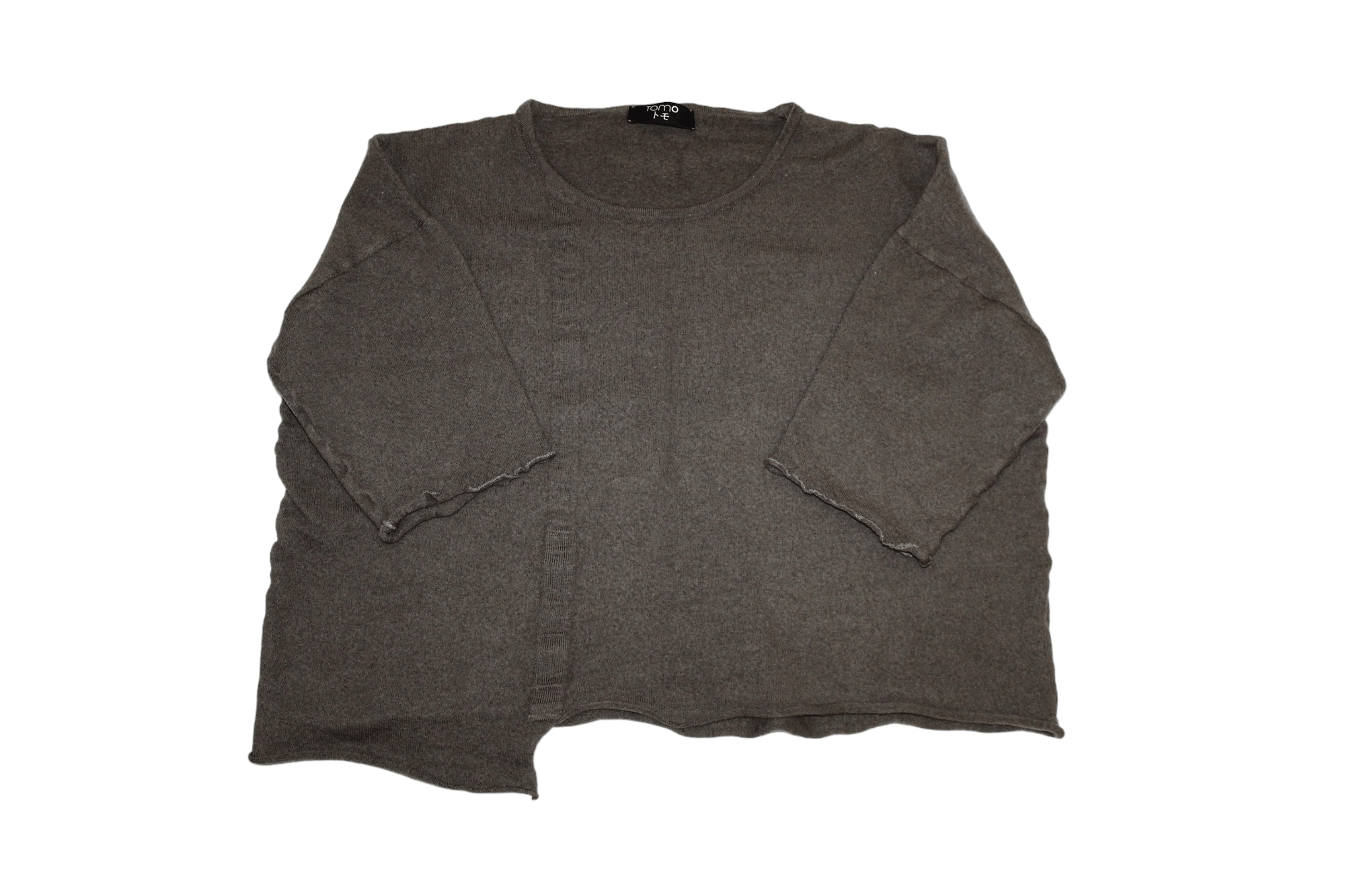 Japanese Brand TOMO Merino Wool Raw Cut Asymmetric Oversized Top Size L / US 10 / IT 46 - 1 Thumbnail