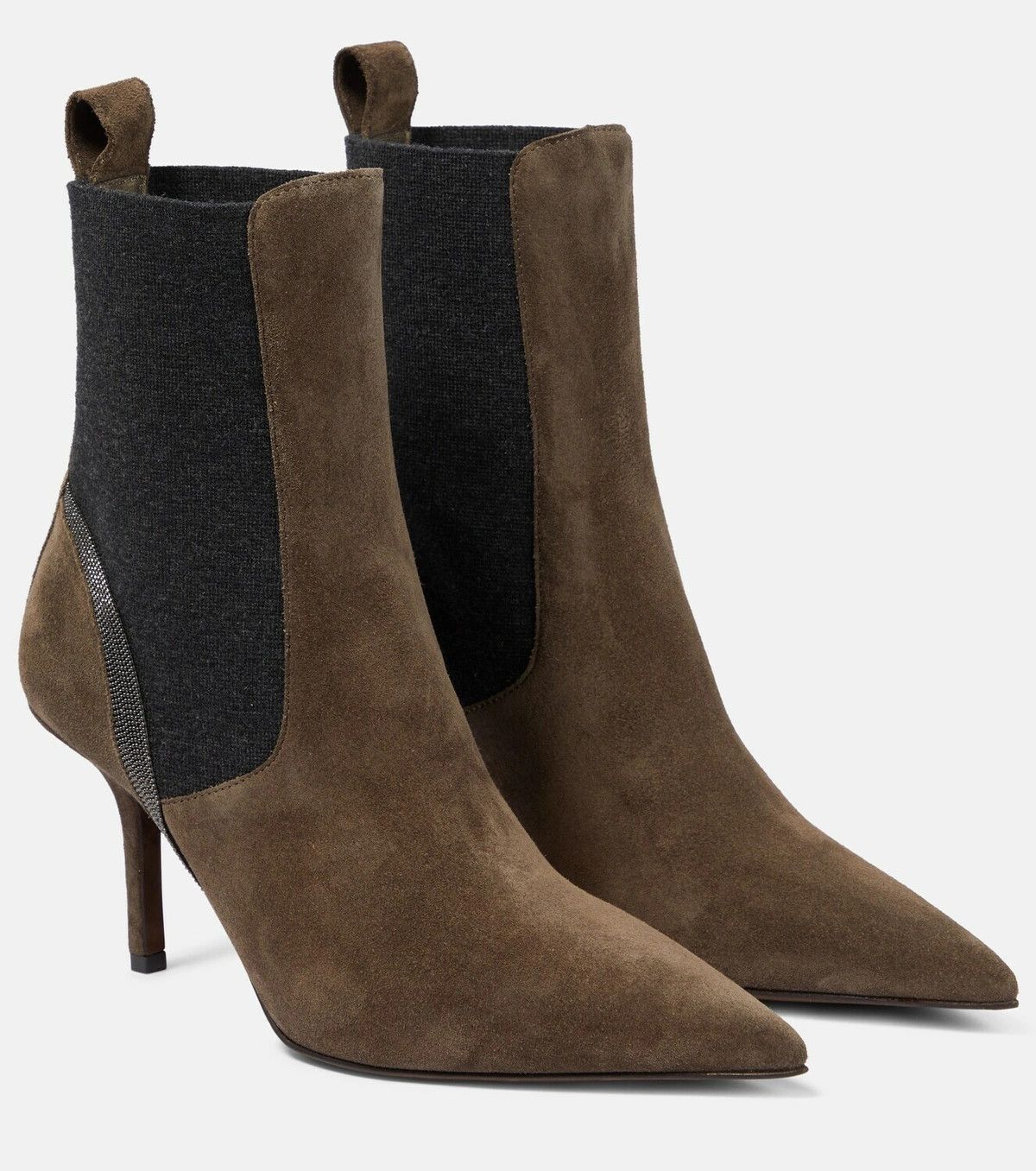 Brunello Cucinelli o1y0725 Ankle Boots in Khaki/Black Size US 10 / IT 40 - 2 Thumbnail