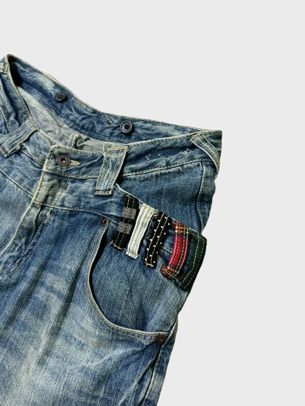 Hysteric Glamour DOUBLE WAIST SUPER RARE DISTRESSED DENIM PANTS Size US 32 / EU 48 - 7 Thumbnail
