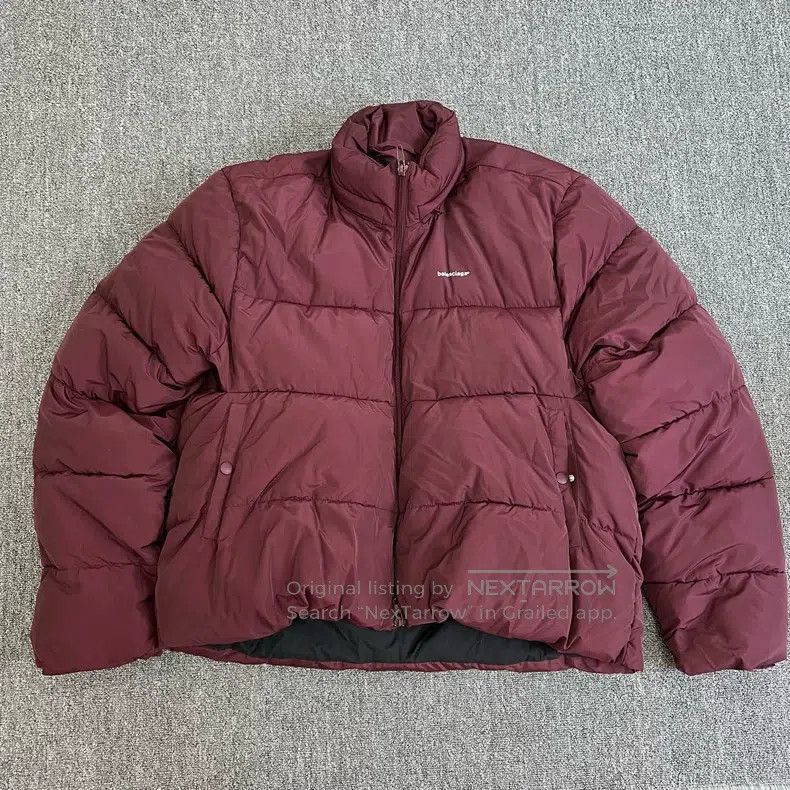 Balenciaga Balenciaga Burgundy Small Logo Puff Quilted Jacket Size US L / EU 52-54 / 3 - 1 Thumbnail