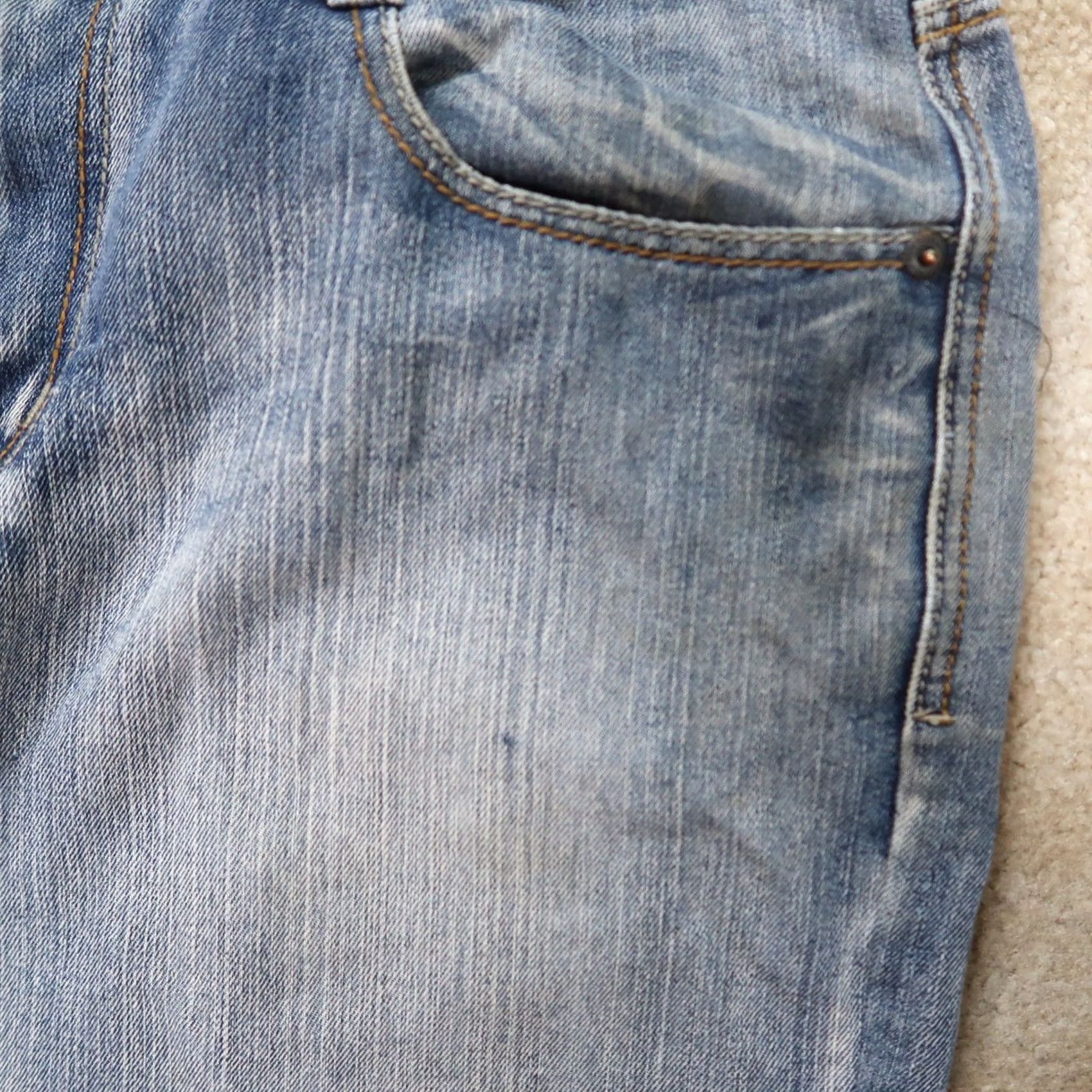 Denime Bailey's Point Bootscut Jeans Men’s 36x30 Denim Blue Distressed 5-Pocket Regular Cotton Bag Shape? Size US 36 / EU 52 - 3 Thumbnail