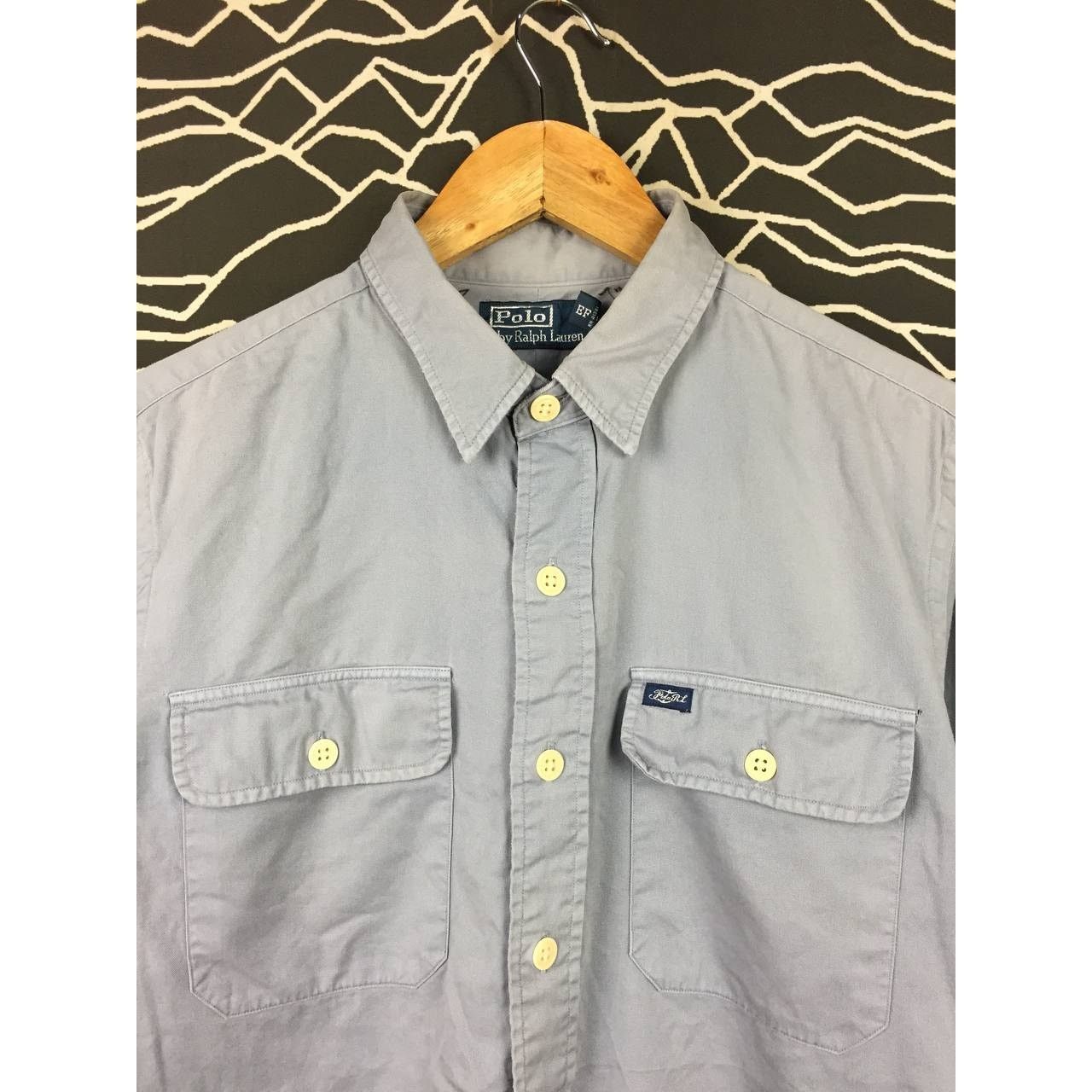 Polo Ralph Lauren × Vintage Vtg Polo Ralph Lauren Twill Pocket Western Workwear Shirt Size US L / EU 52-54 / 3 - 3 Thumbnail