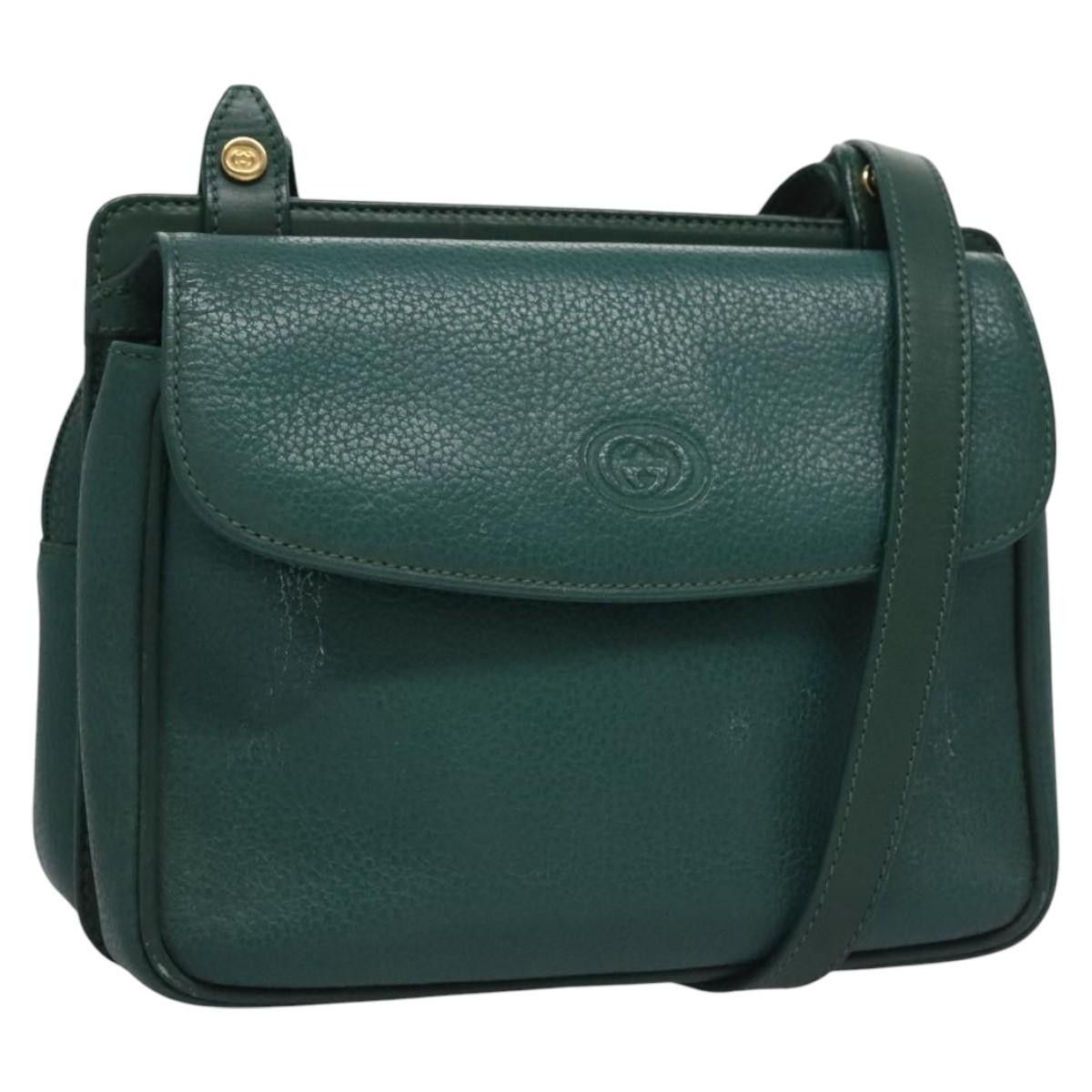 Gucci Shoulder Bag Leather Green Gold 007 23 007 23, Women's