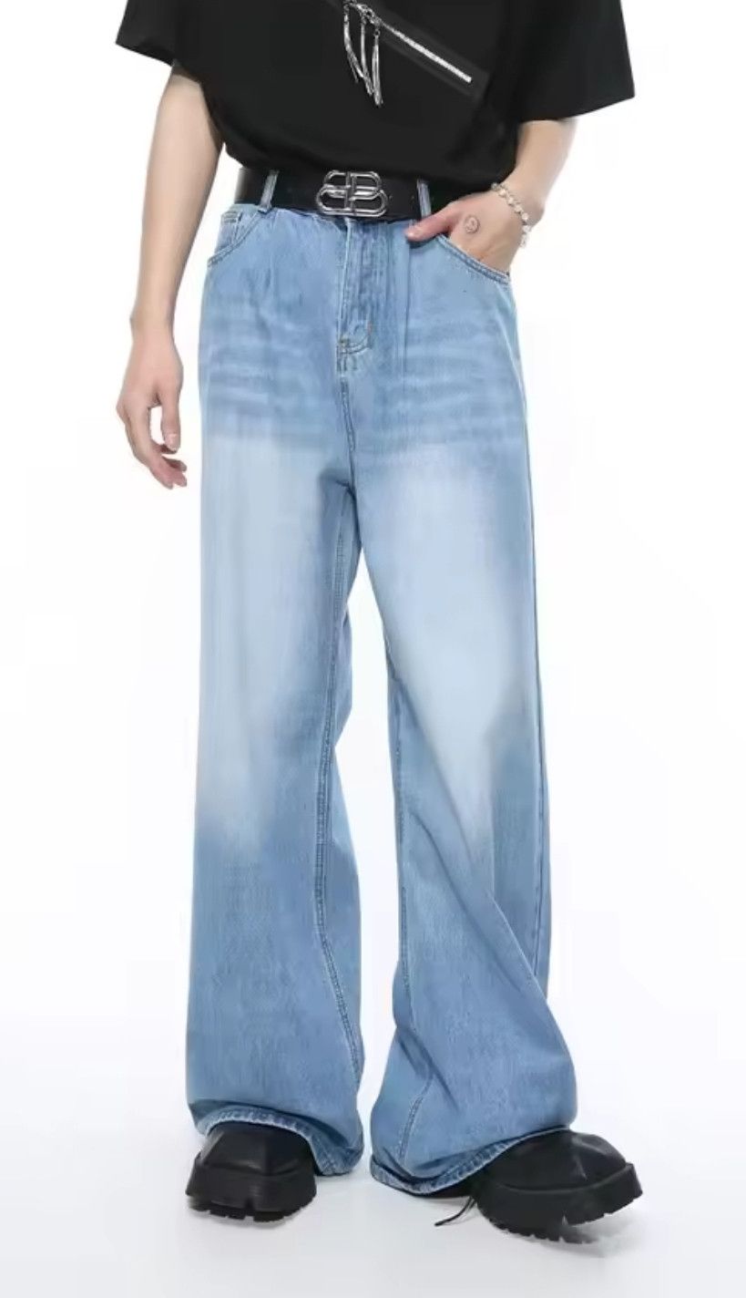 Vintage Vintage Wide Leg Baggy Jeans Y2K 90s Styles Size US 33 - 4 Thumbnail