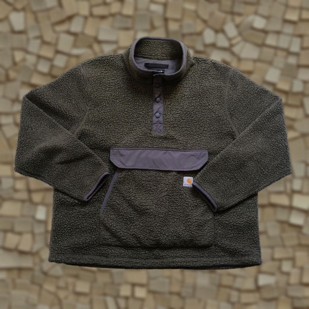 Carhartt VINTAGE Carhartt VTG Y2K RETRO WORKWEAR OUTDOOR FLEECE SHERPA SHIRT PULL OVER 2021 XL GREEN Mens Size US XL / EU 56 / 4 - 1 Thumbnail