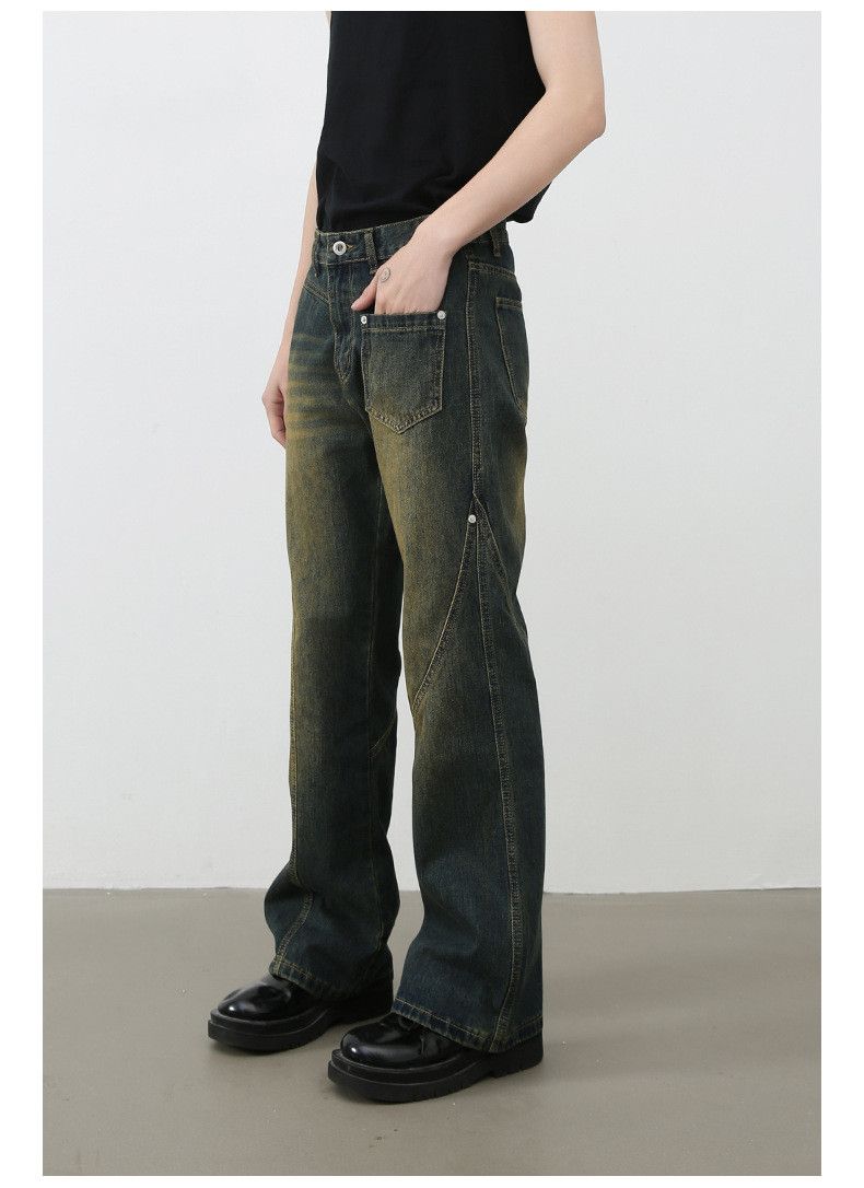 Vintage American retro washed distressed flared jeans for men Size US 32 / EU 48 - 4 Thumbnail