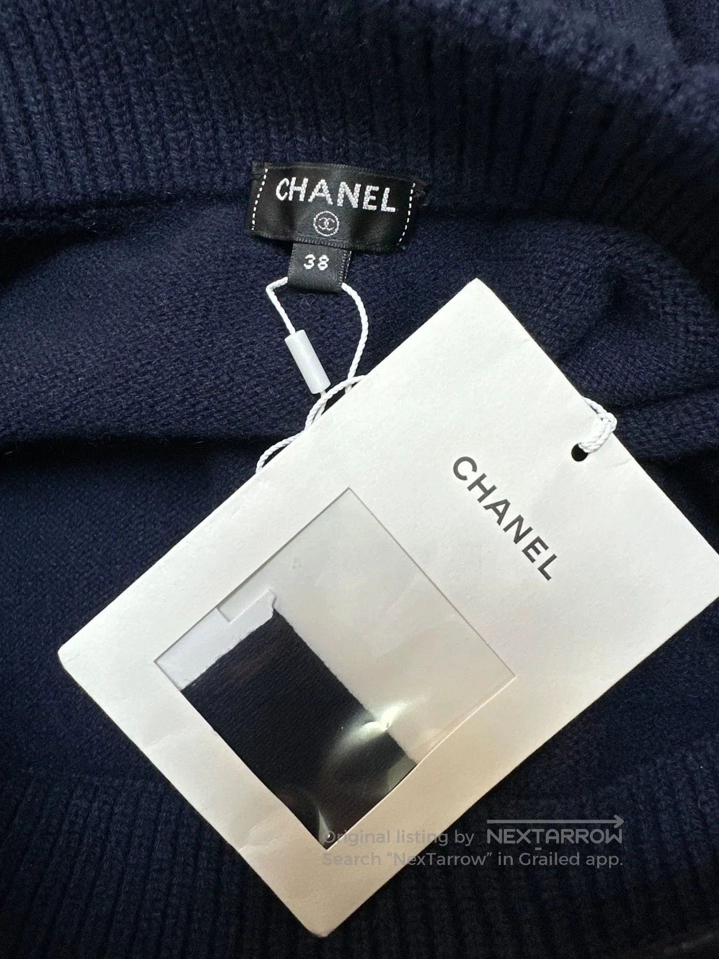 Chanel Chanel 20C Blue Knit Cold-Shoulder Top. Size US M / EU 48-50 / 2 - 5 Thumbnail