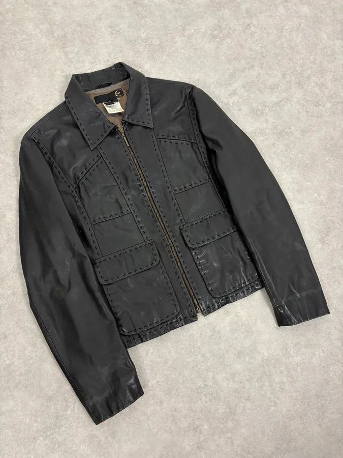 Just Cavalli SS2007 Cavalli Black Imperial Leather Jacket Size US M / EU 48-50 / 2 - 4 Thumbnail