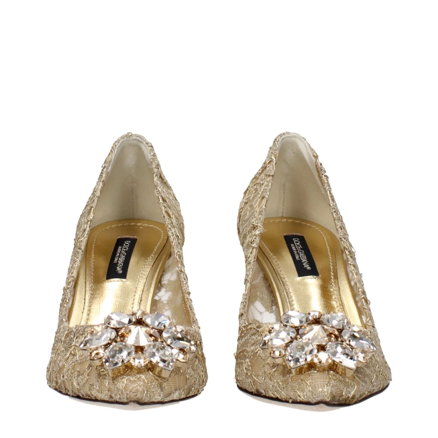 Dolce & Gabbana ob1o1e1124 Lace Pumps in Gold Size US 7 / IT 37 - 3 Thumbnail