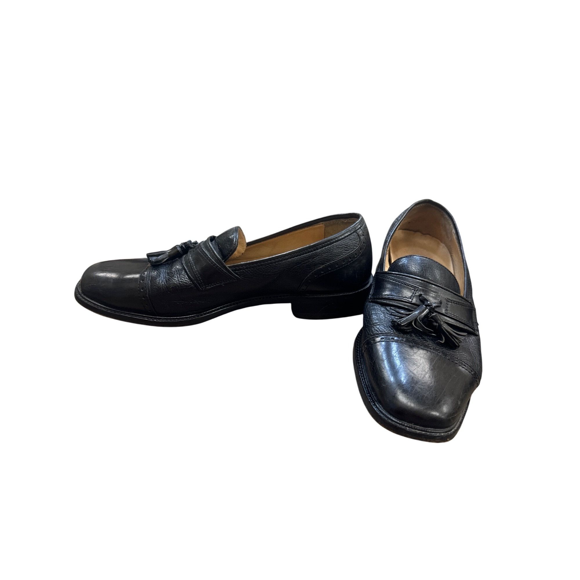 Other Vito Rufolo Italian Mens Black Leather Tassel Slip-On Loafer Size US 8.5 / EU 41-42 - 3 Thumbnail