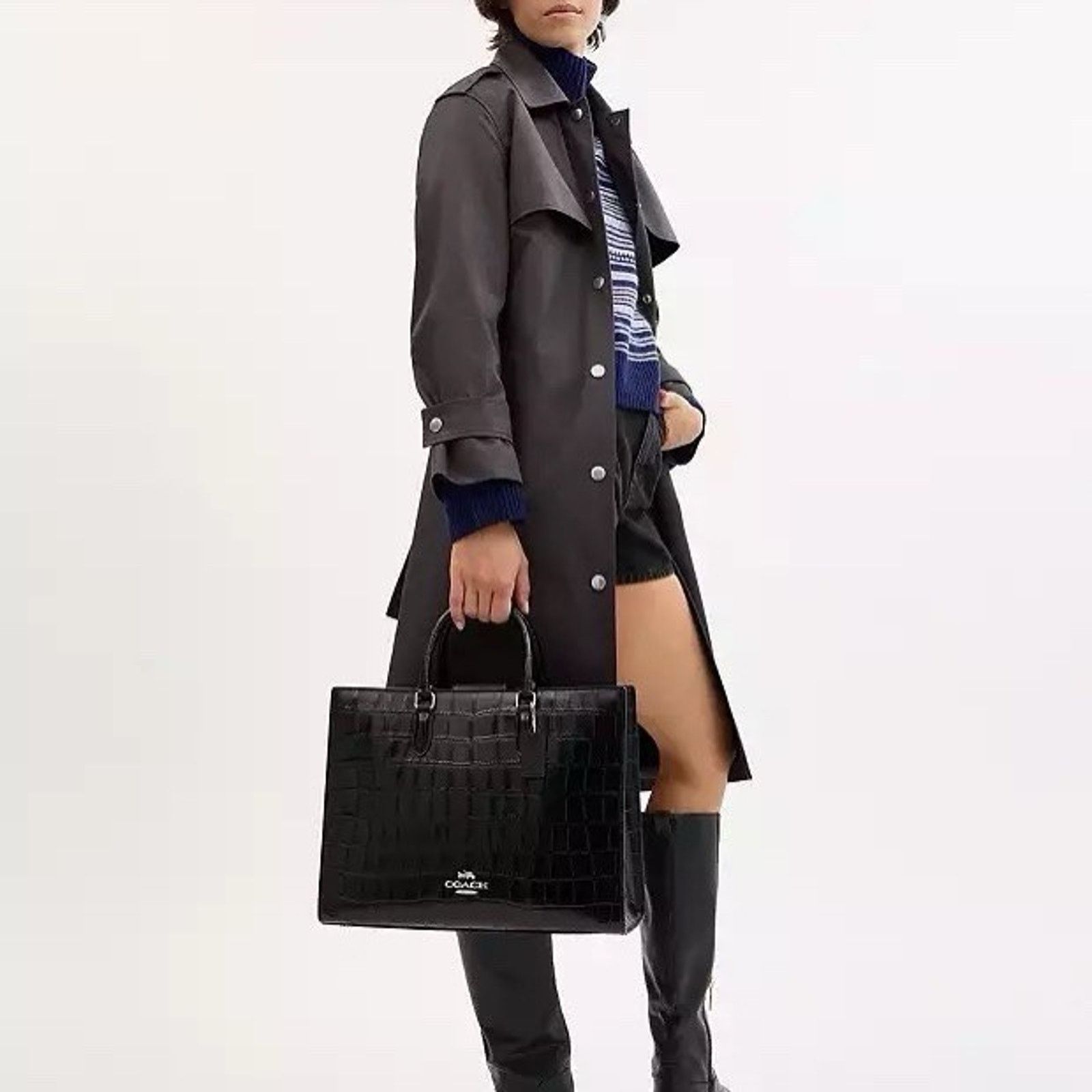 Coach NWT Coach Maggie Tote Bag leather CY667 Silver/Black Size ONE SIZE - 6 Thumbnail