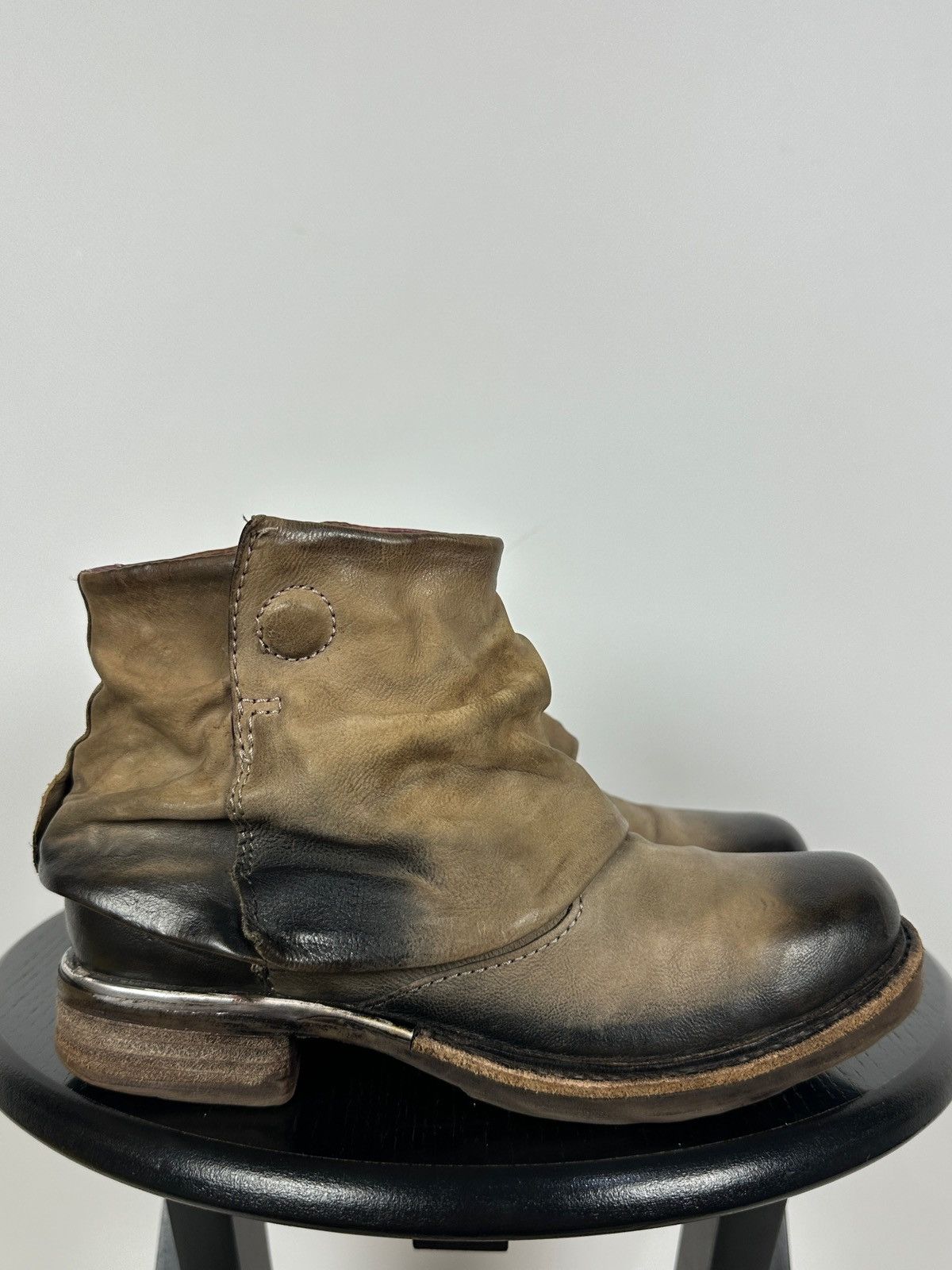A.S.98 A.S.98. Airstep Distressed Leather Biker Ankle Boots Size US 6 / IT 36 - 1 Thumbnail
