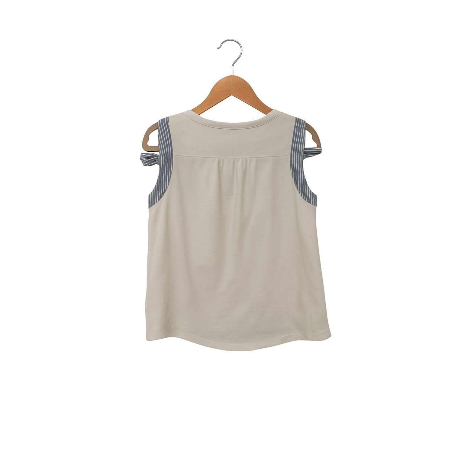 Other Doe & Rae Women’s Blue Tie Sleeve White Top - Size S Size S / US 4 / IT 40 - 4 Thumbnail