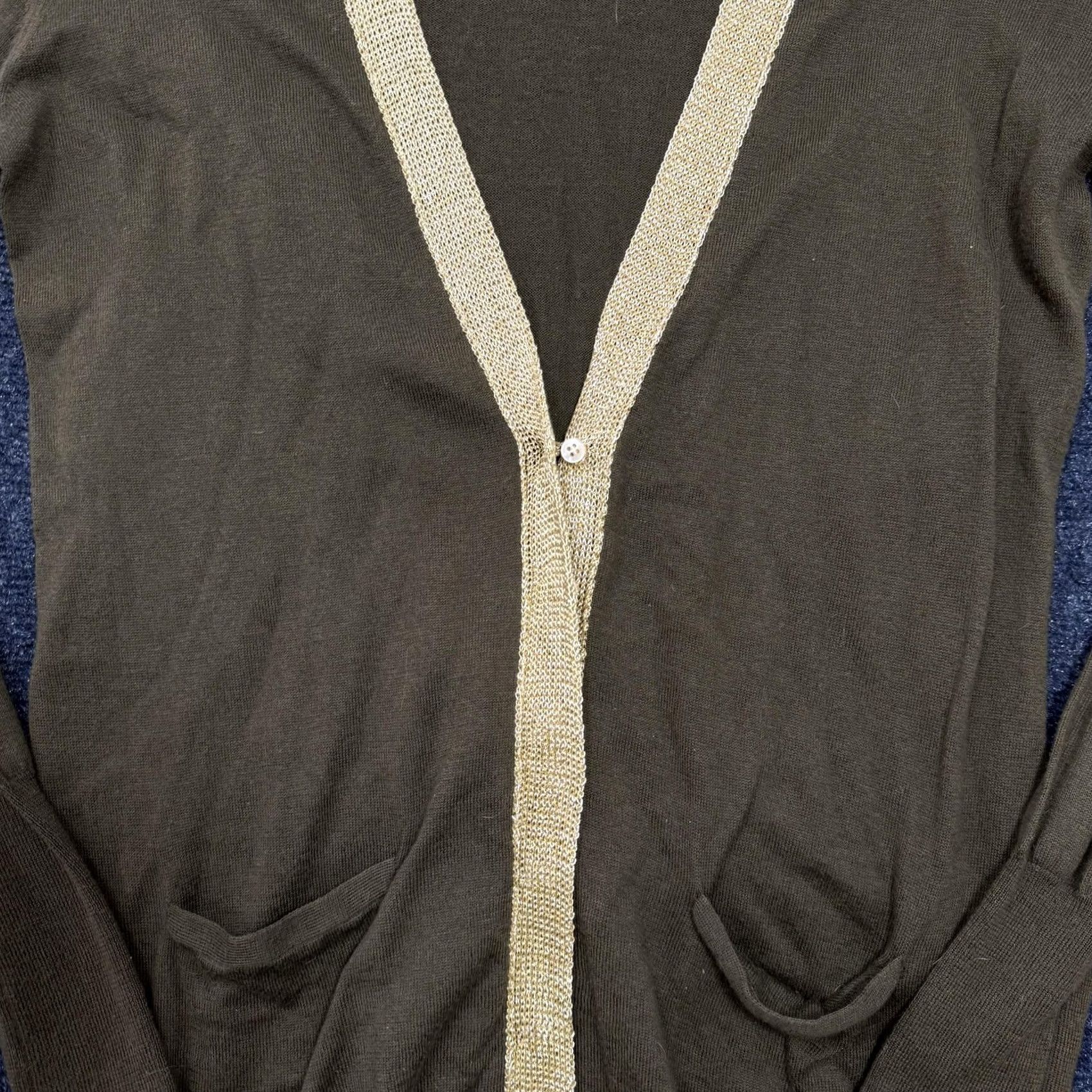 J.Crew VINTAGE J.Crew Cardigan Sweater Womens M Green V Neck Pockets Knit Size M / US 6-8 / IT 42-44 - 2 Thumbnail
