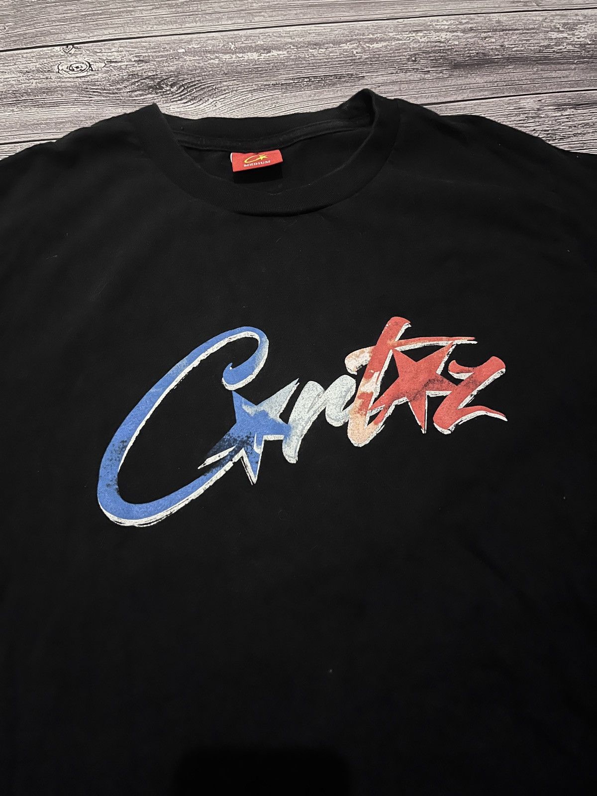 Corteiz Corteiz CRTZ Star Logo Tee Black (Red/Blue Gradient) Size US M / EU 48-50 / 2 - 2 Thumbnail