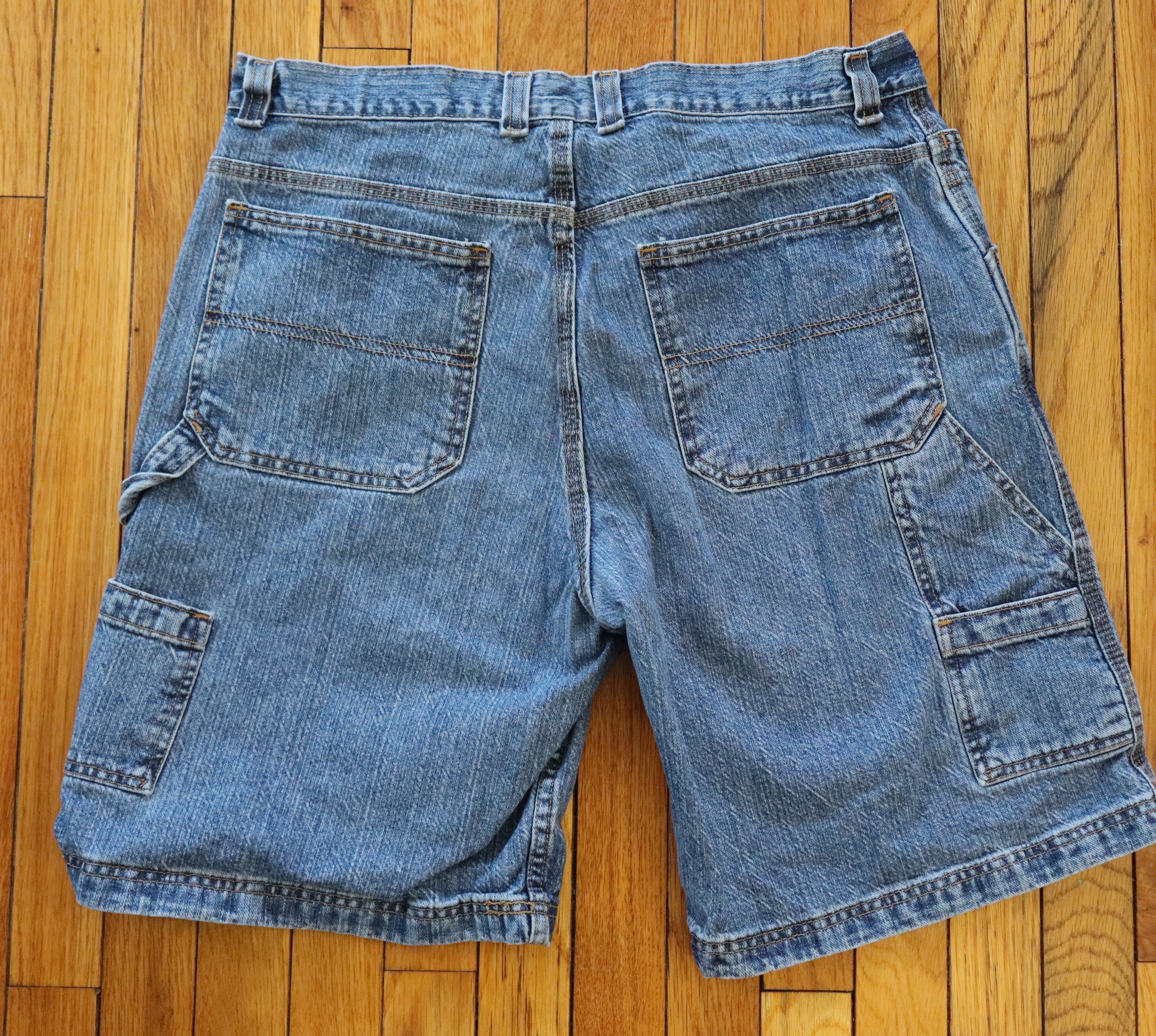 Carhartt × Dickies × Wrangler Vintage 90s Baggy Skater Carpenter Denim Shorts Jorts 36 Size US 36 / EU 52 - 1 Thumbnail