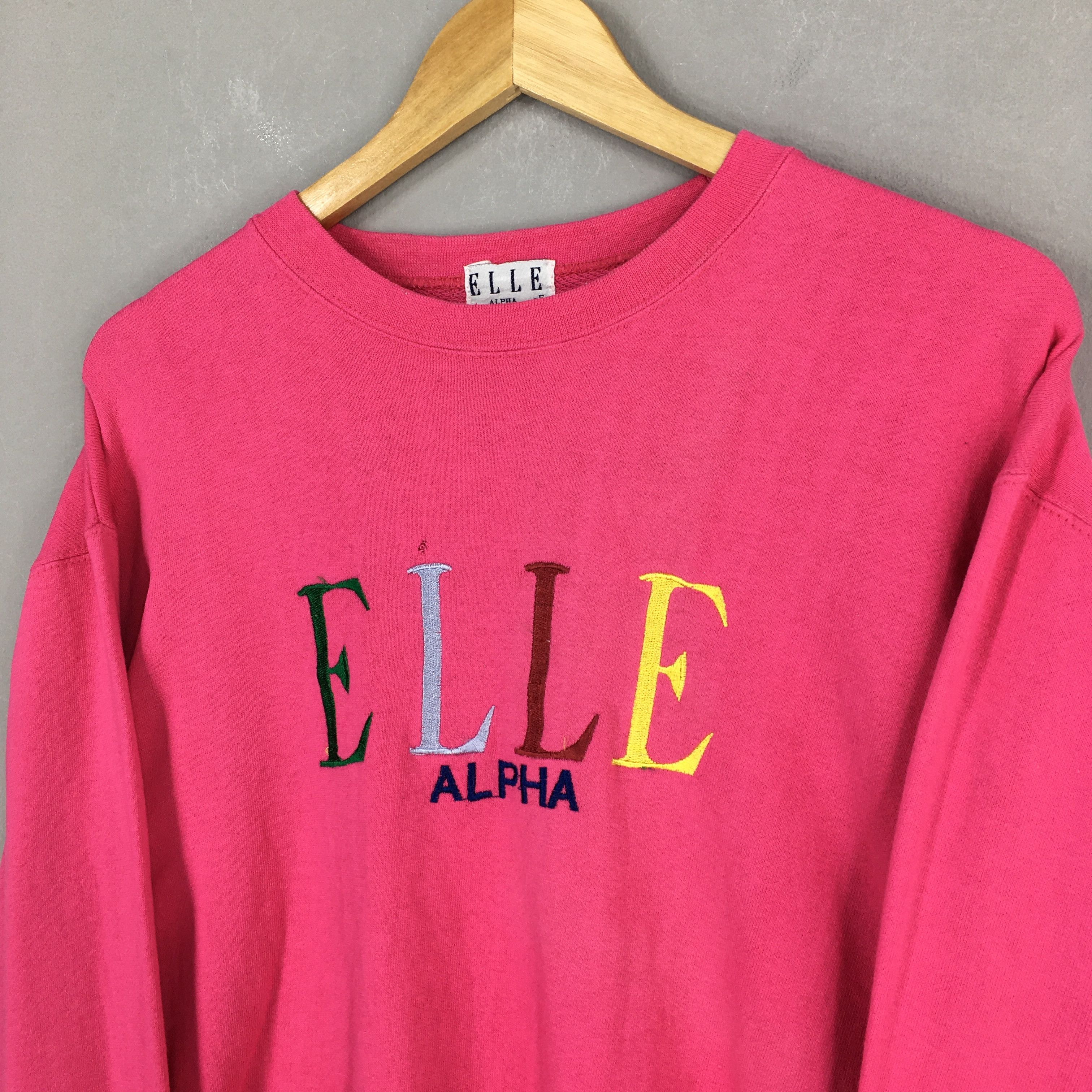 Vintage Vintage 90s Elle Alpha Pink Sweatshirt Medium Size US M / EU 48-50 / 2 - 3 Thumbnail