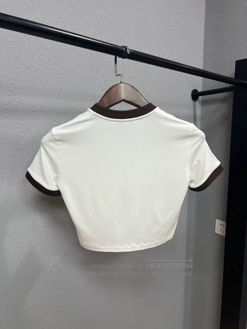 Miu Miu Miu Miu Size XS Brown letter short sleeve Size XS / US 0-2 / IT 36-38 - 2 Thumbnail