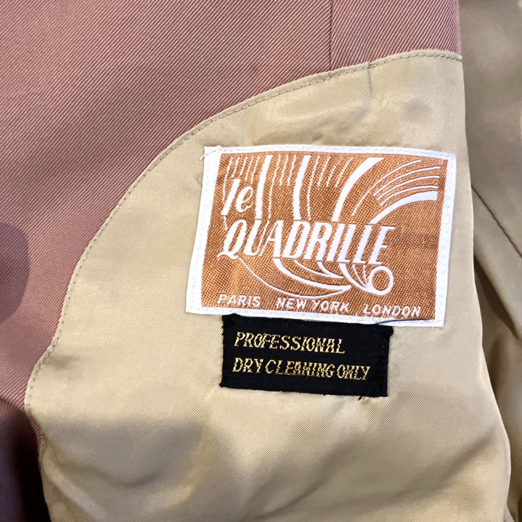 Vintage VINTAGE Le Quadrille Blazer Jacket 40R Beige Mens Regular, Paris/New York/London Sport Coat Swing London Theme 40 Mens Size 40R - 5 Thumbnail