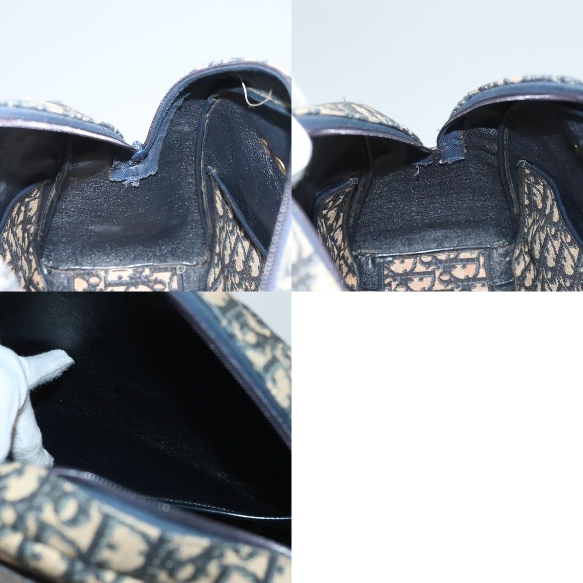 Dior DIOR Trotter Canvas Hand Bag Navy Gold Size ONE SIZE - 12 Thumbnail