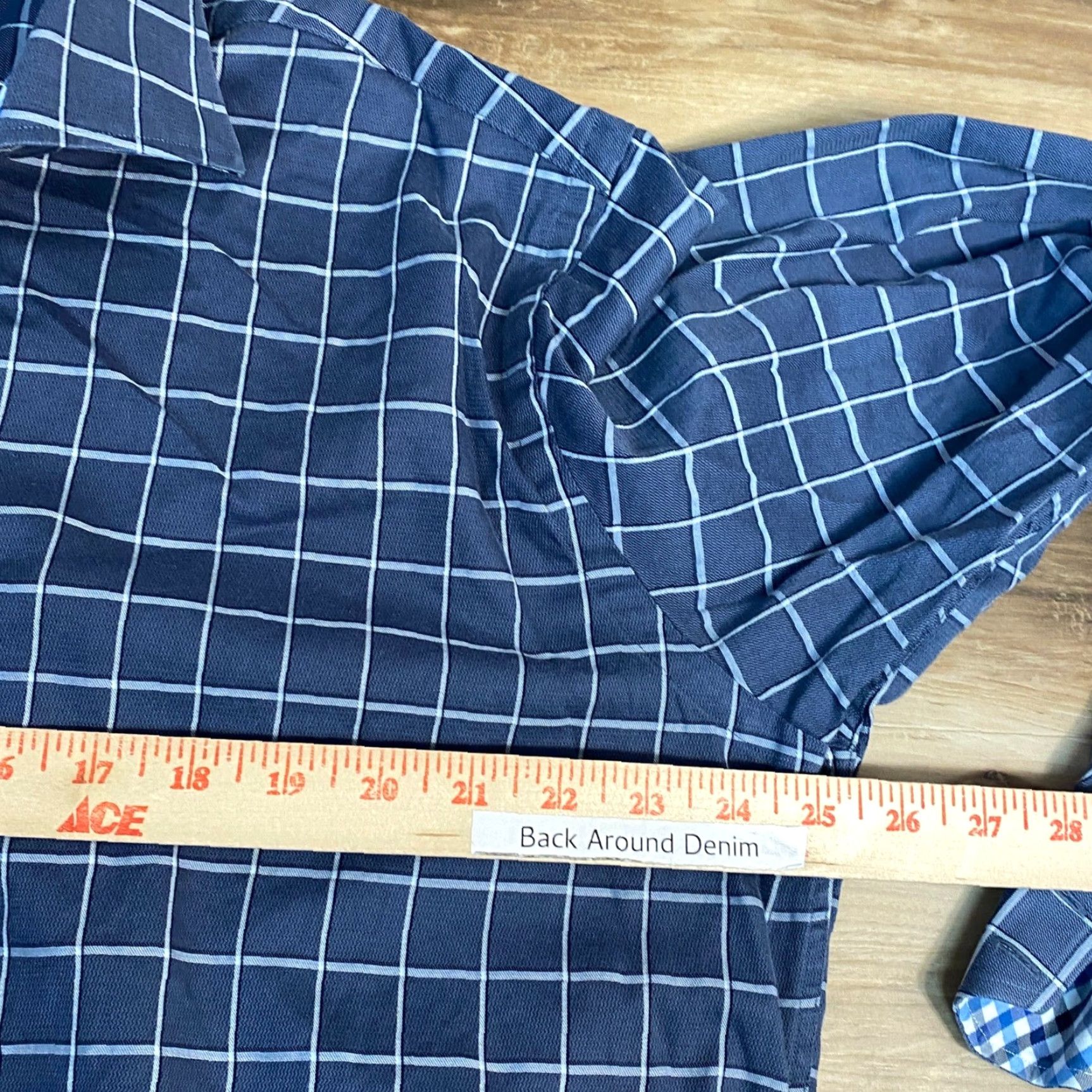 Vintage THOMAS DEAN Shirt Mens XL Blue White Plaid Check Long Sleeve Button Up Size US XL / EU 56 / 4 - 6 Thumbnail