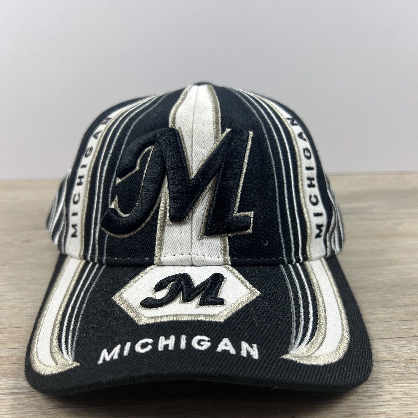 Other Michigan Black Hat Michigan Cap Hat Black Adjustable Hat Adu Size ONE SIZE - 2 Thumbnail