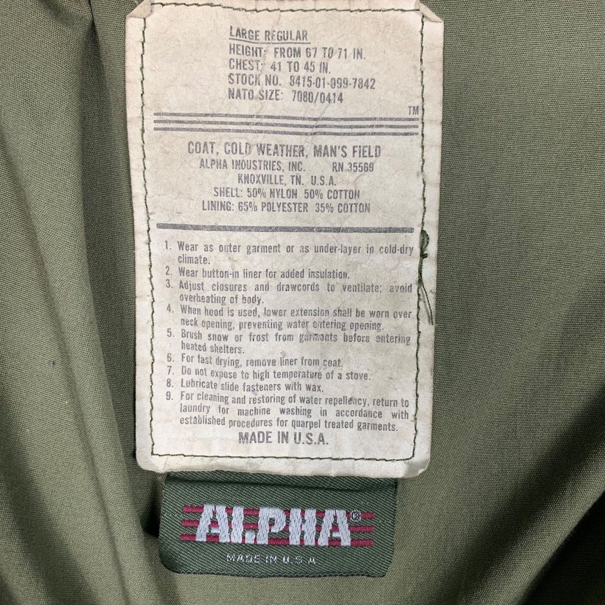 Alpha Industries ALPHA Usa Olive Green Chore Jacket Four Pocket #1824-C27 Size US L / EU 52-54 / 3 - 15 Thumbnail