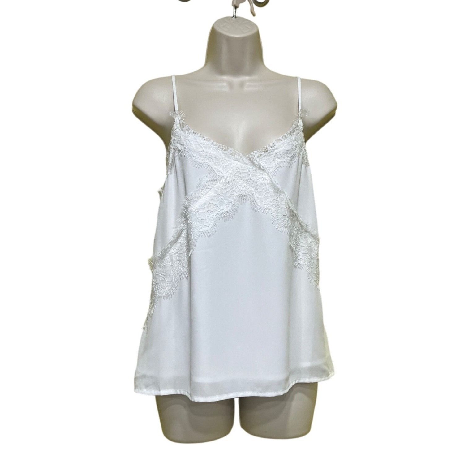 Other LUSH Lace Trim V-neck Chiffon Camisole, Ivory, S Size S / US 4 / IT 40 - 9 Thumbnail