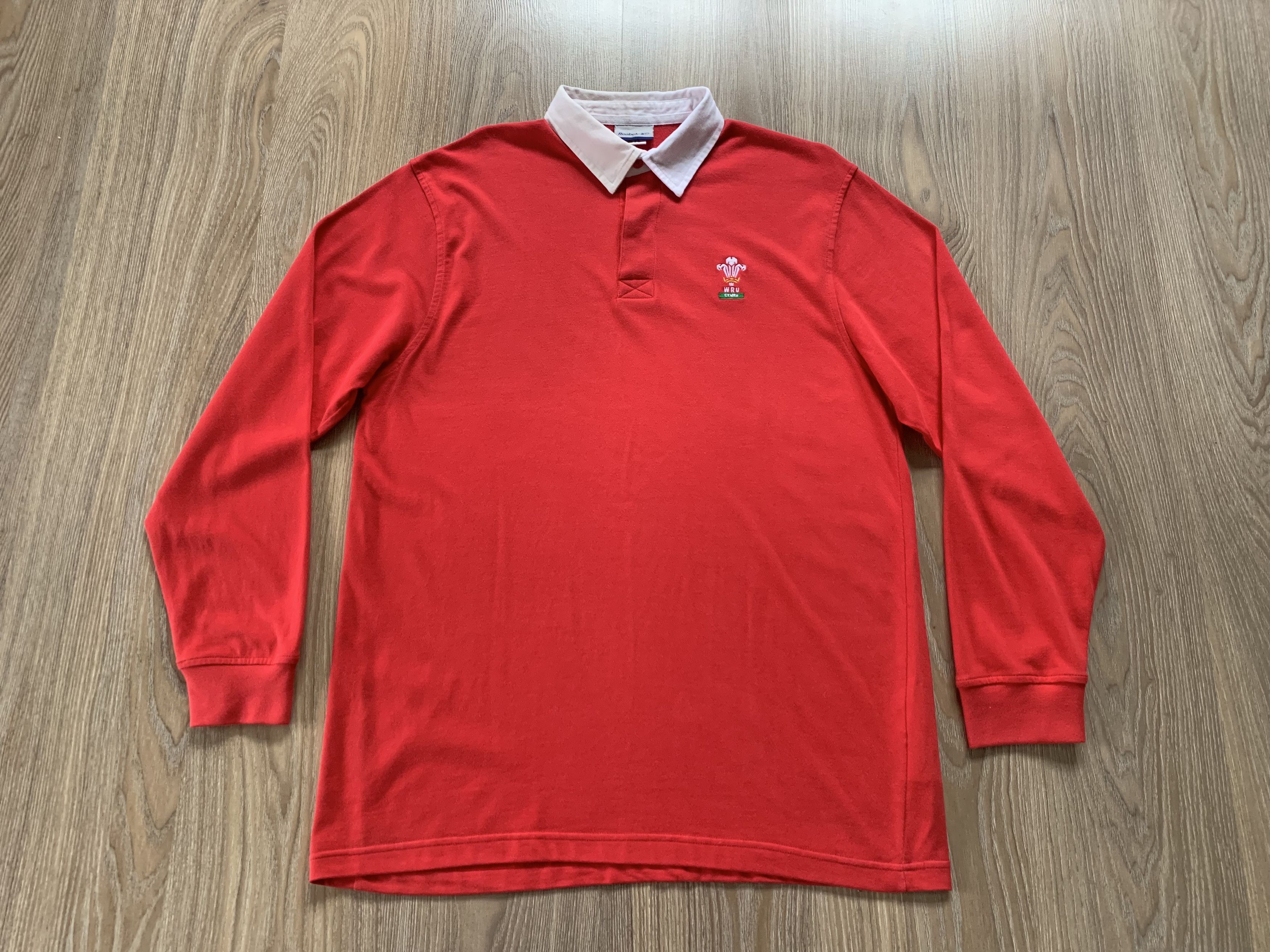 Reebok Rare Reebok Wales Red Cotton Long Sleeve Rugby Polo Shirt Size US L / EU 52-54 / 3 - 2 Thumbnail