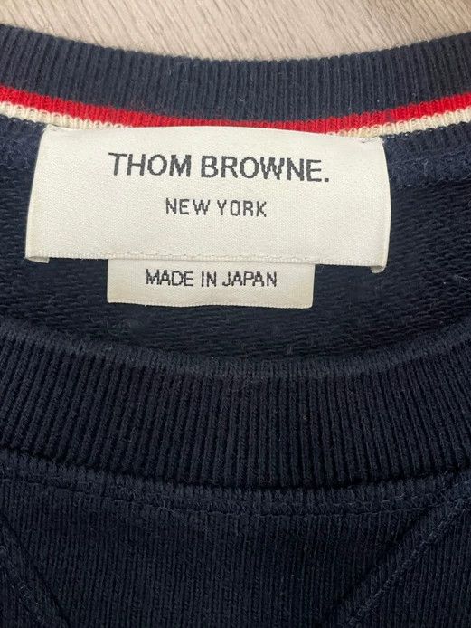 Thom Browne Thom browne Dark blue four-striped round-neck sweatshirt 25 Size US S / EU 44-46 / 1 - 6 Thumbnail