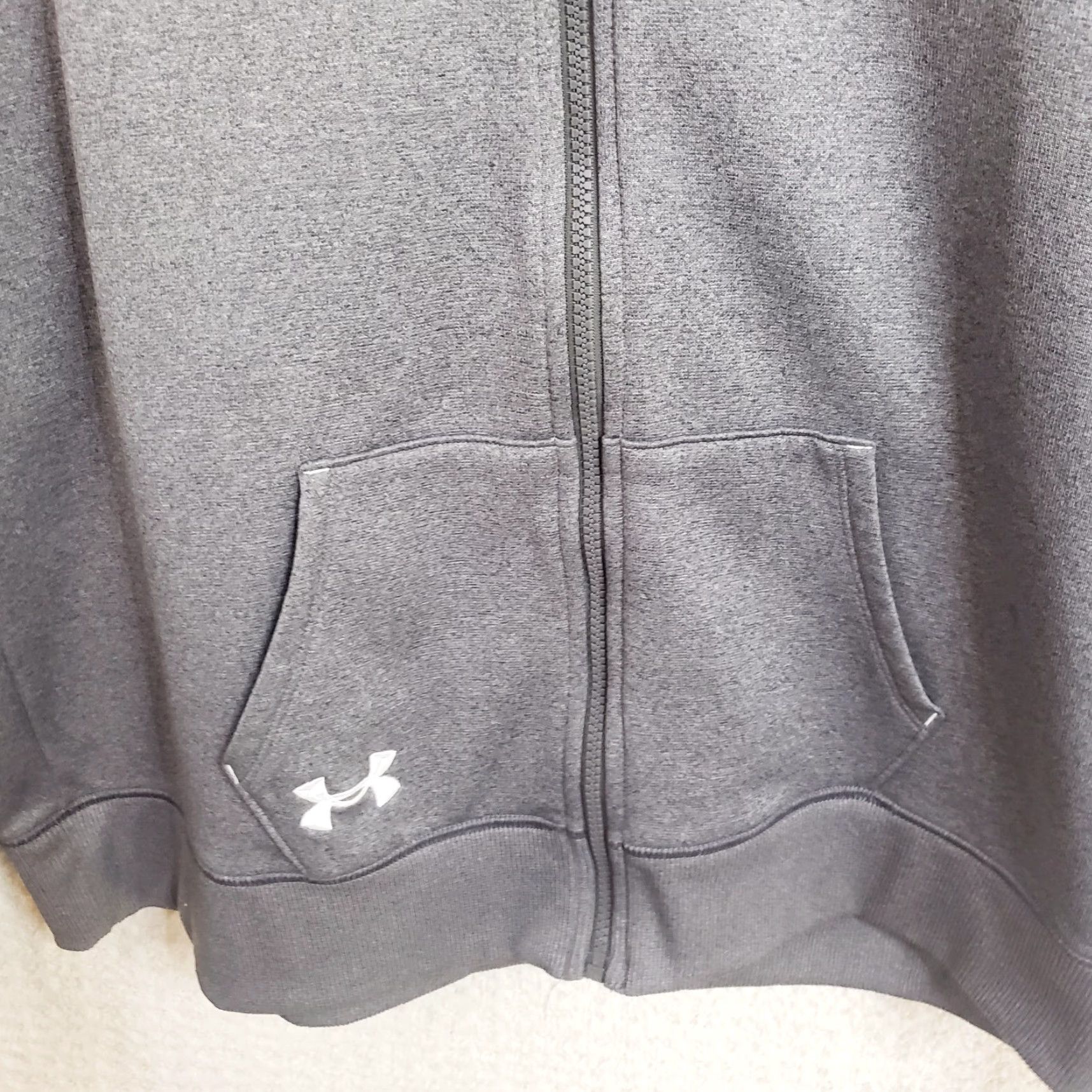 Under Armour Under Armour Hoodie Mens Gray Full Zip Hooded Sweatshirt Storm L Logo Zipper Pocket Regular Fit Size US L / EU 52-54 / 3 - 3 Thumbnail