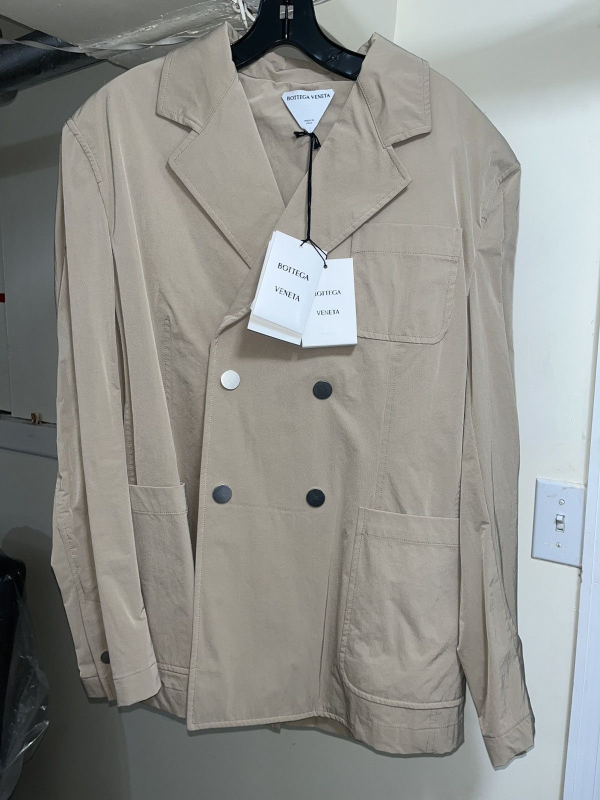 Bottega Veneta Men’s Double-Breasted Nylon Sport Coat Sz 48R EU(38R US) Size 38R - 2 Thumbnail